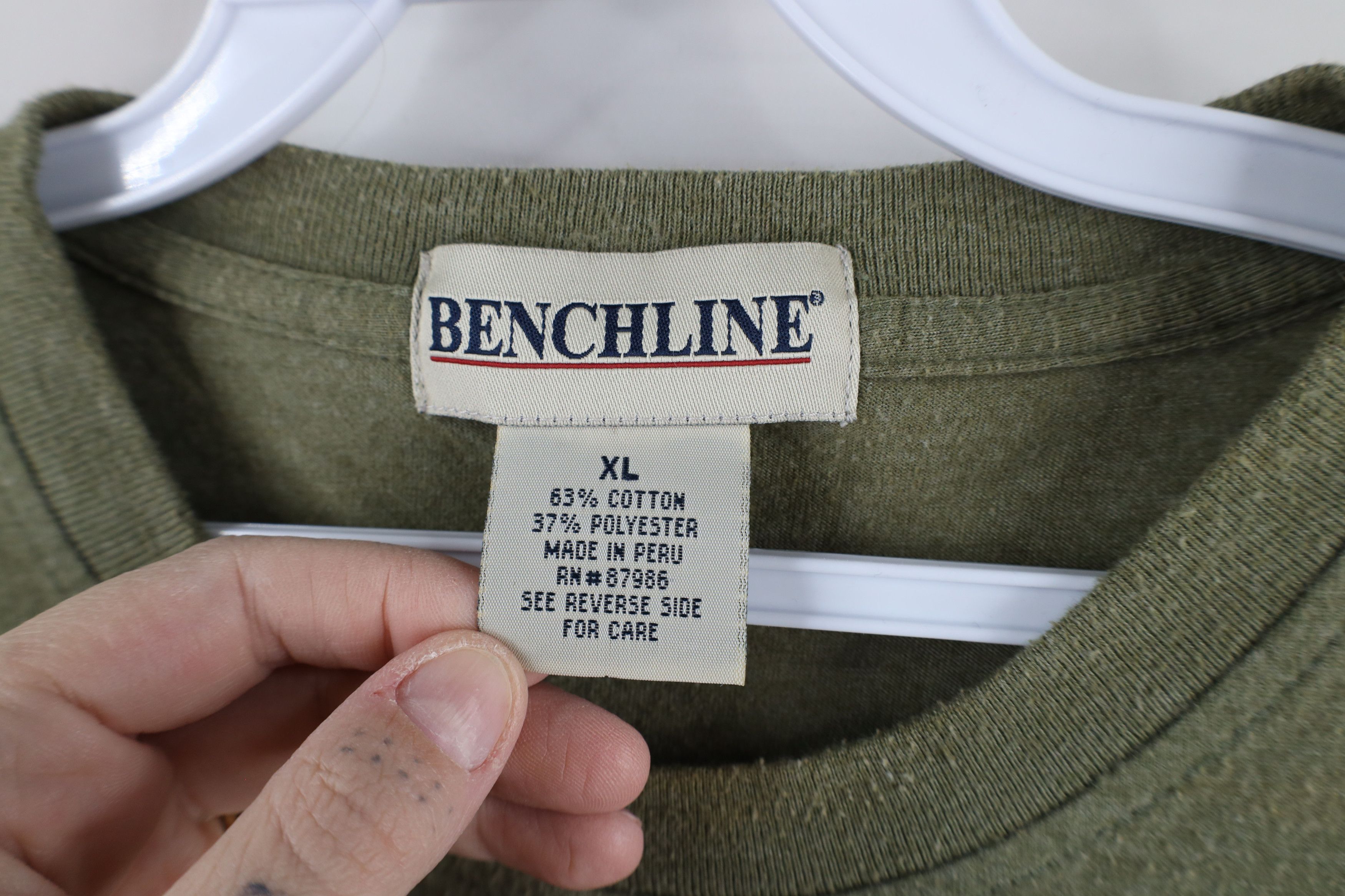 Vintage Vintage 90s Streetwear Blank Pocket T-Shirt Heather Green Size US XL / EU 56 / 4 - 6 Thumbnail
