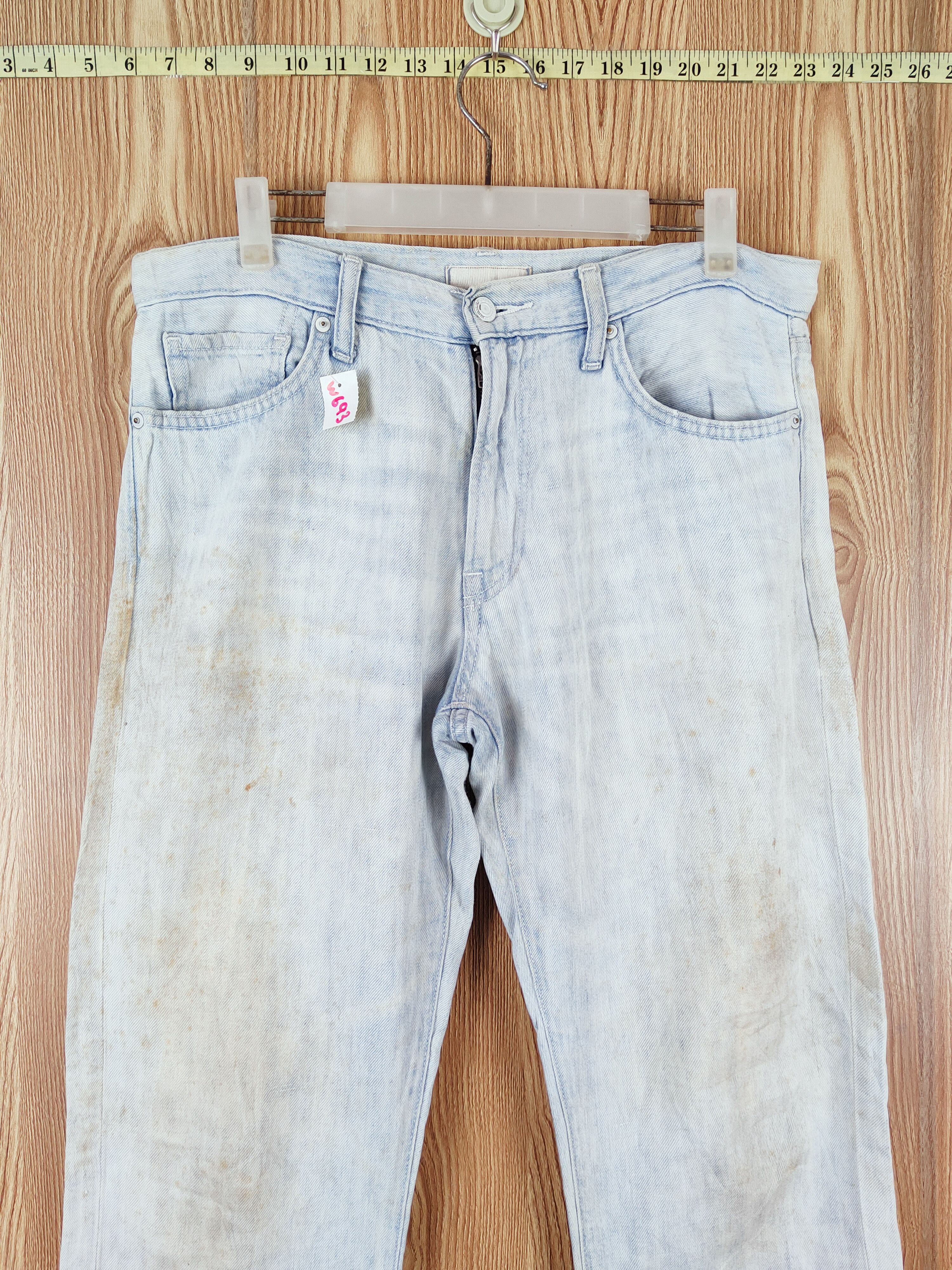 Japanese Brand Uniqlo Blue Faded Distressed Ripped Jeans #W693 Size US 35 - 2 Thumbnail