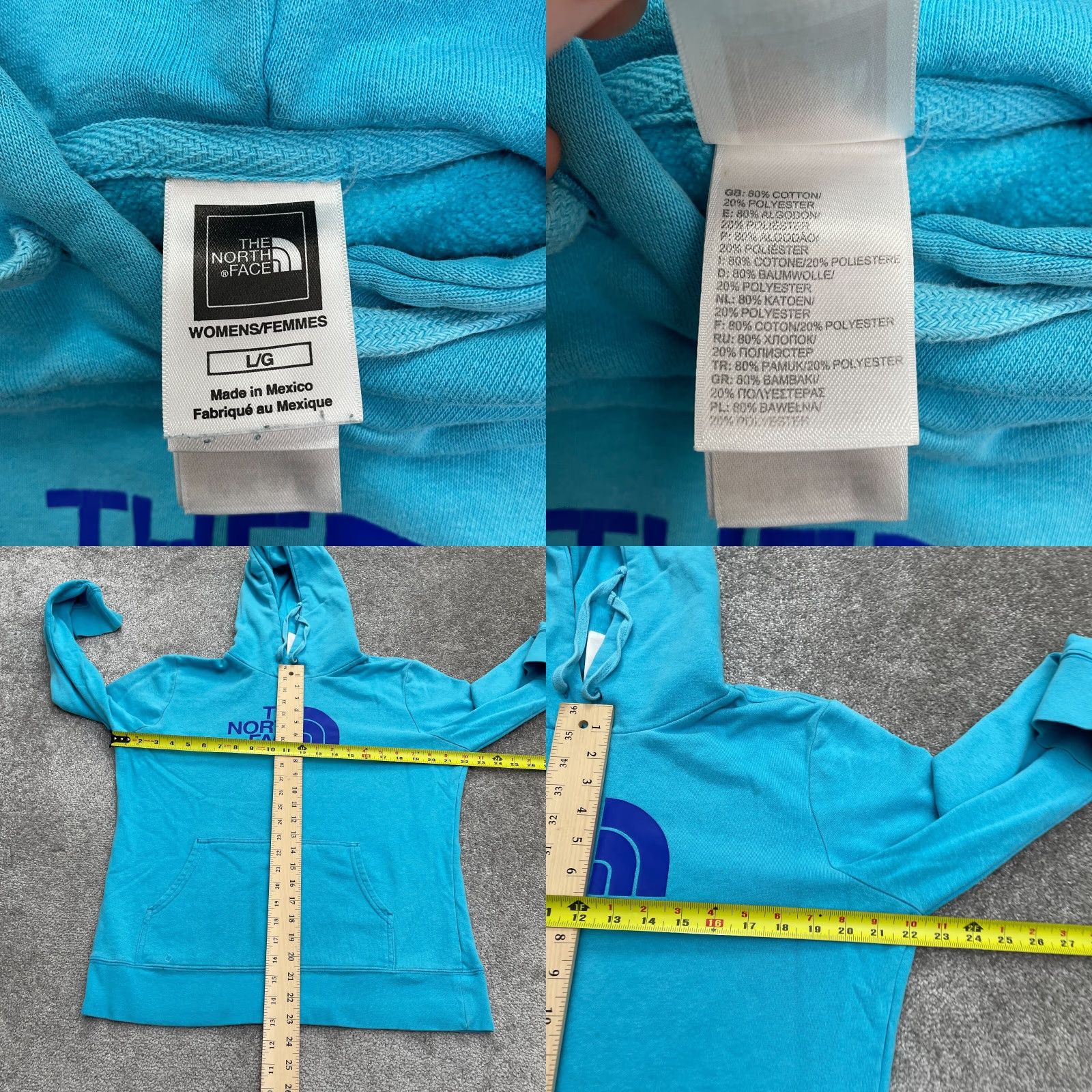 The North Face The North Face Hoodie Sweatshirt Womens Large Blue Graphic Fleece Pullover Size L / US 10 / IT 46 - 8 Thumbnail