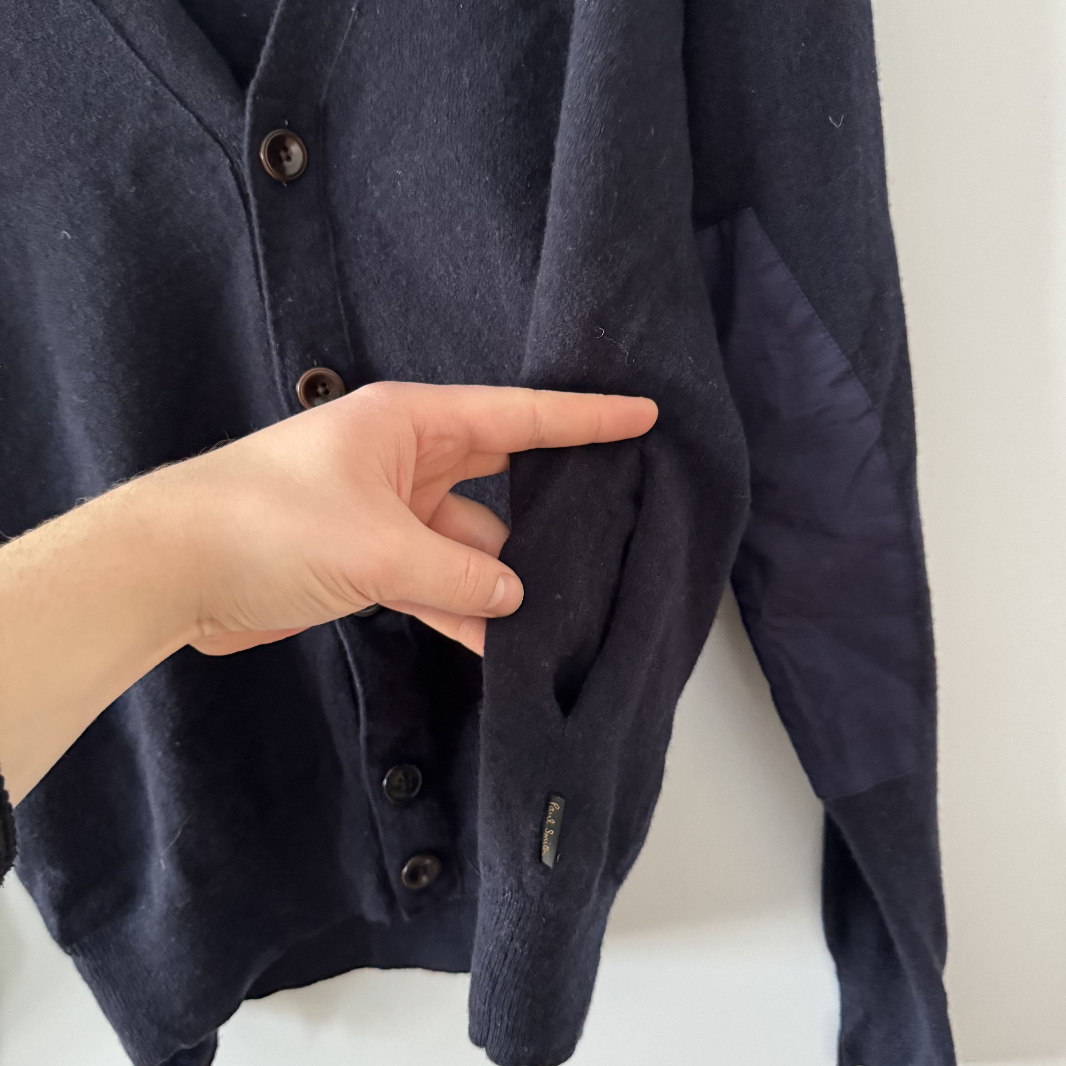 Paul Smith Men's Paul Smith Jeans Wool Button Cardigan Navy Blue Size L Size US L / EU 52-54 / 3 - 9 Thumbnail