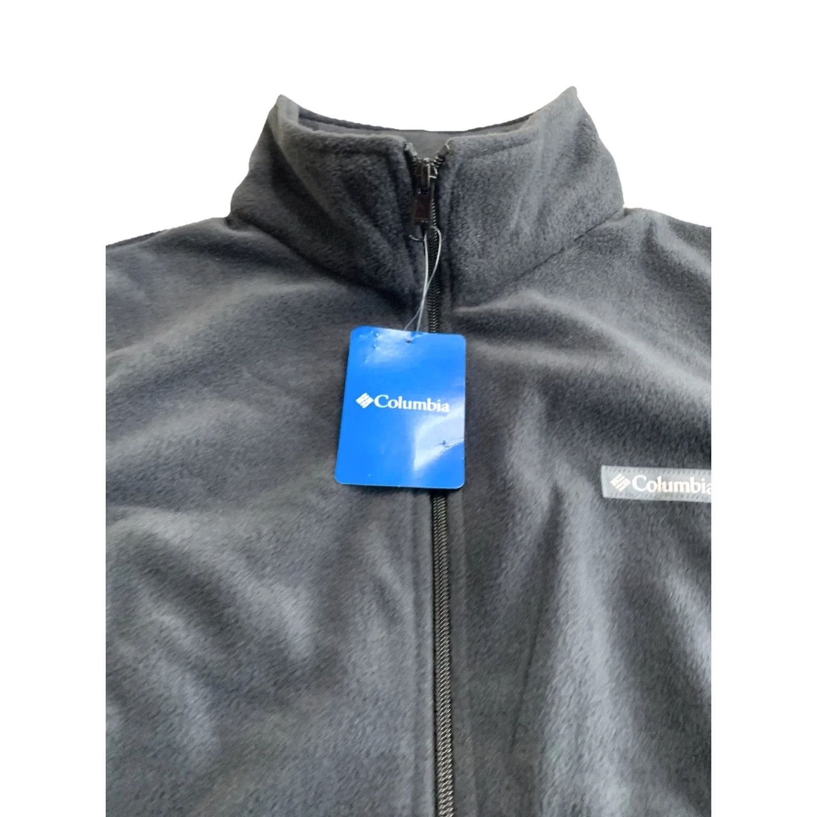 Vintage Columbia Vest Womens Plus Size 1X Charcoal Fleece Sleeveless Full Zip Pockets NWT12560 Size XL / US 12-14 / IT 48-50 - 2 Thumbnail