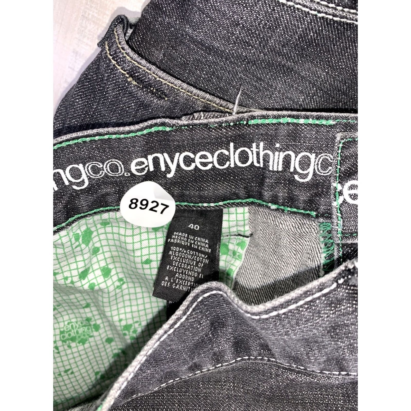 Denime Enyceclothing Co. Black Weathered Distressed Recycle Denim Mens Jeans Size 40- Size US 40 / EU 56 - 6 Thumbnail