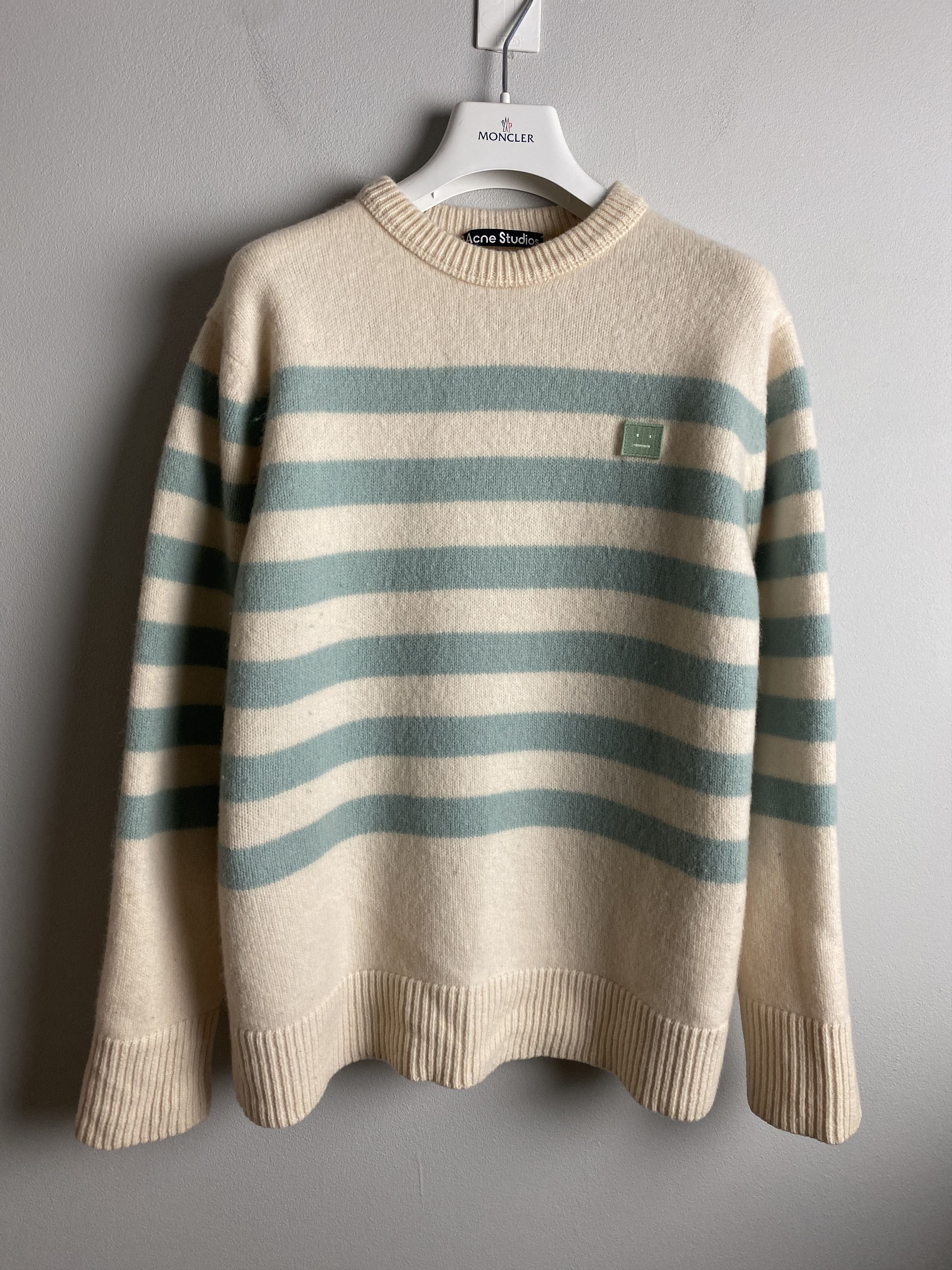 2024 Acne Studios Face Patch Striped Wool Nimah Jumper