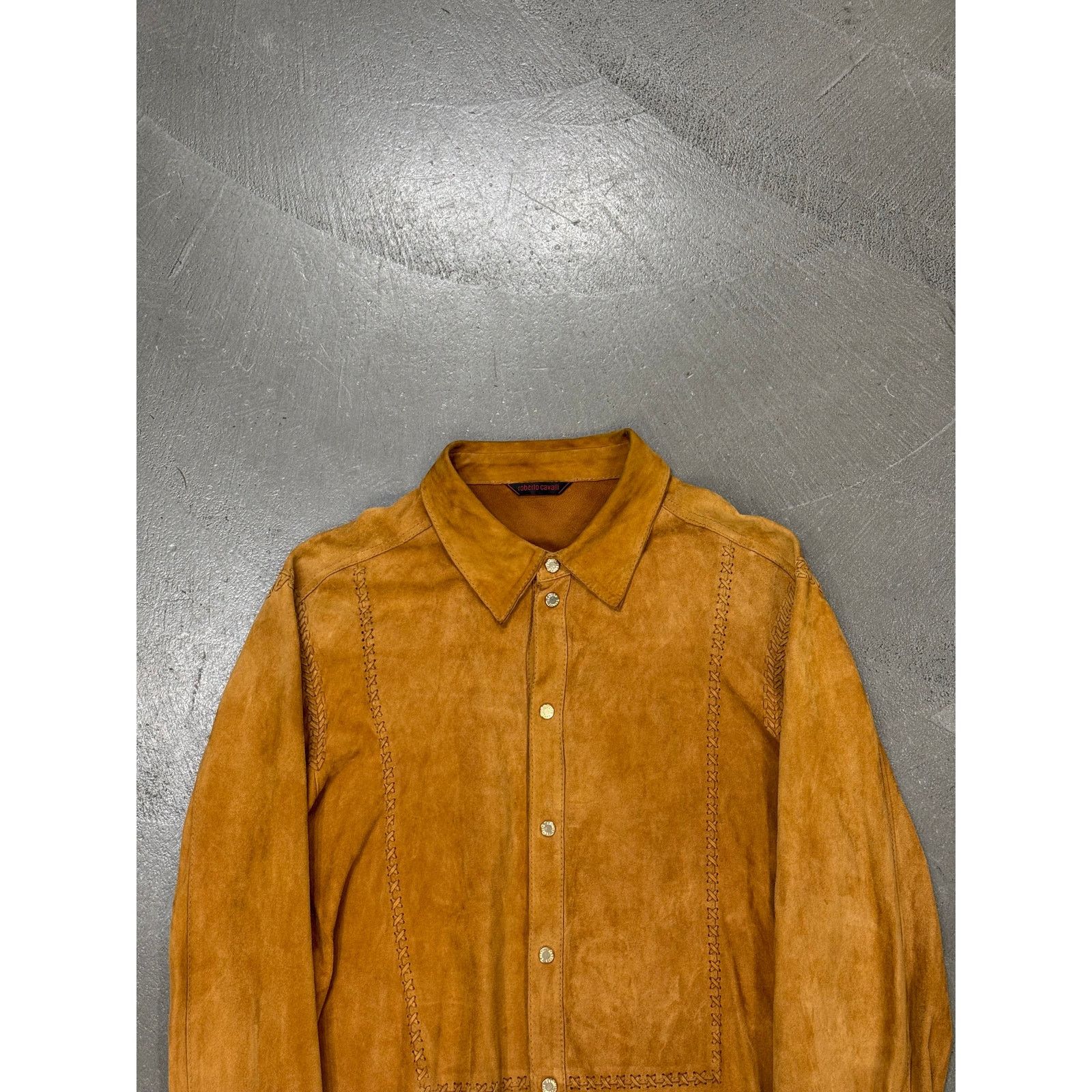 Roberto Cavalli 2003 Roberto Cavalli western suede leather shirt Size L / US 10 / IT 46 - 3 Thumbnail