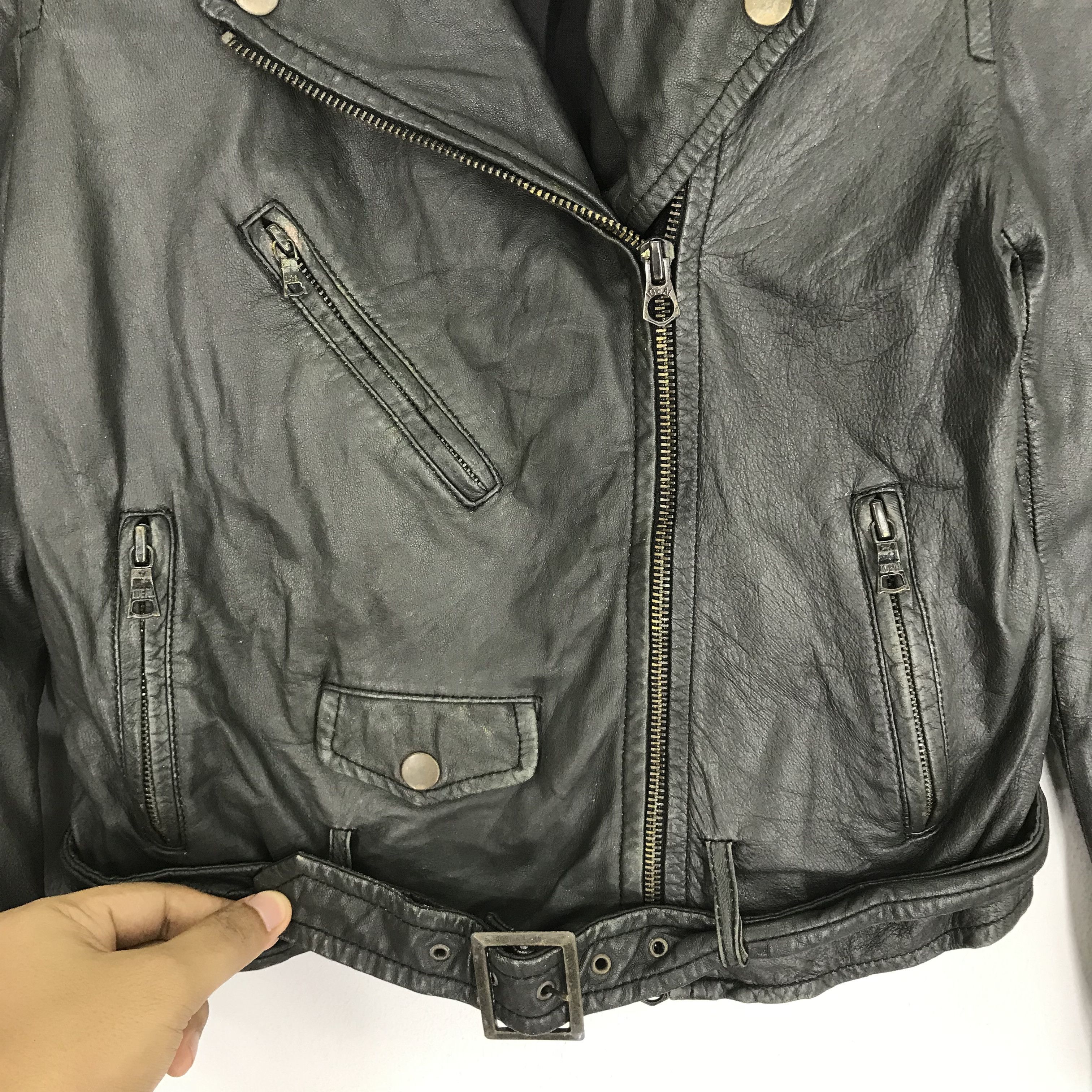 Japanese Brand Vintage Journal Standard Sheep Skin Leather Double Collar Size US S / EU 44-46 / 1 - 6 Thumbnail
