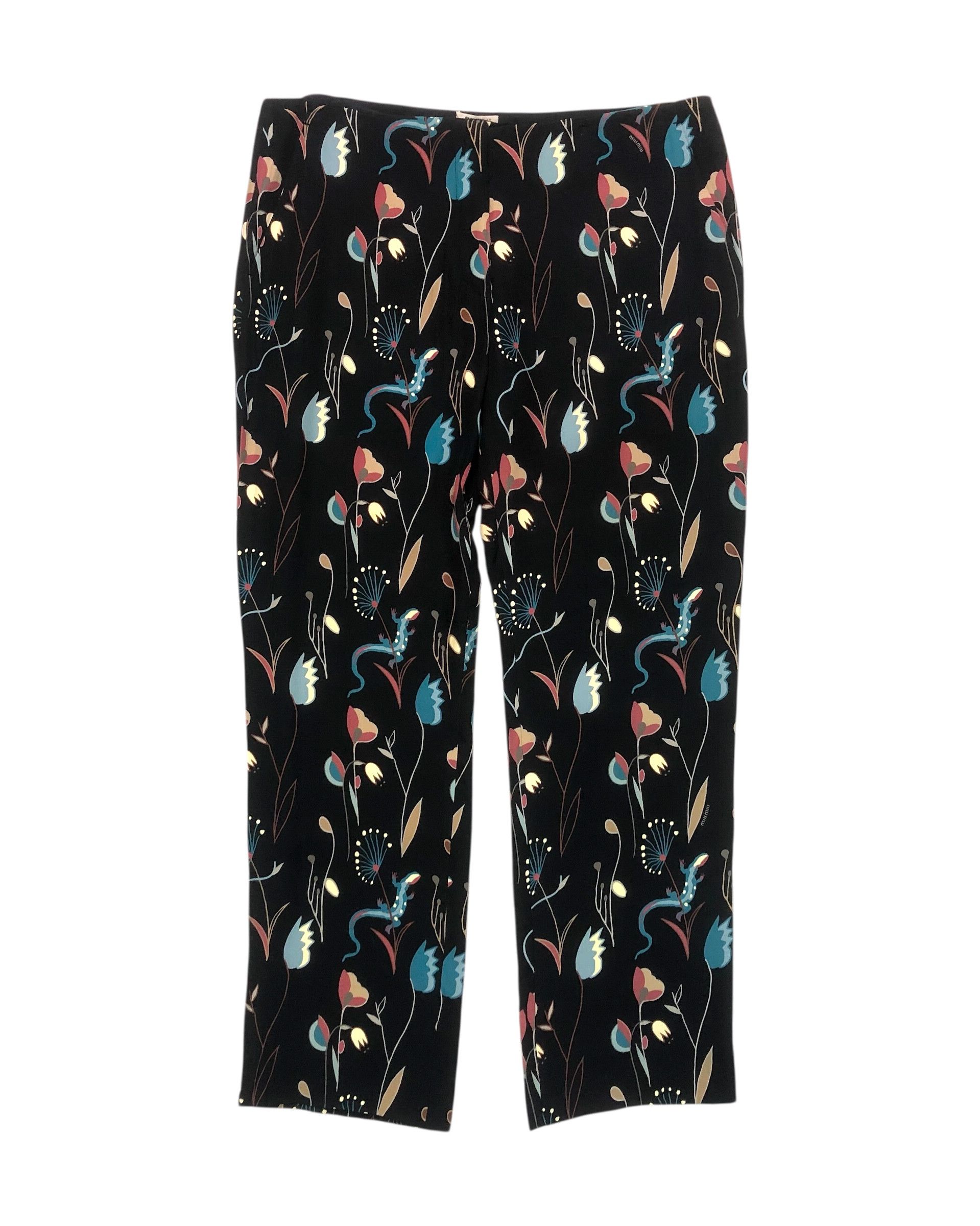 Miu Miu Miu Miu Rayon-Poly Floral Prints Pants Size 42" / US 20 - 1 Thumbnail