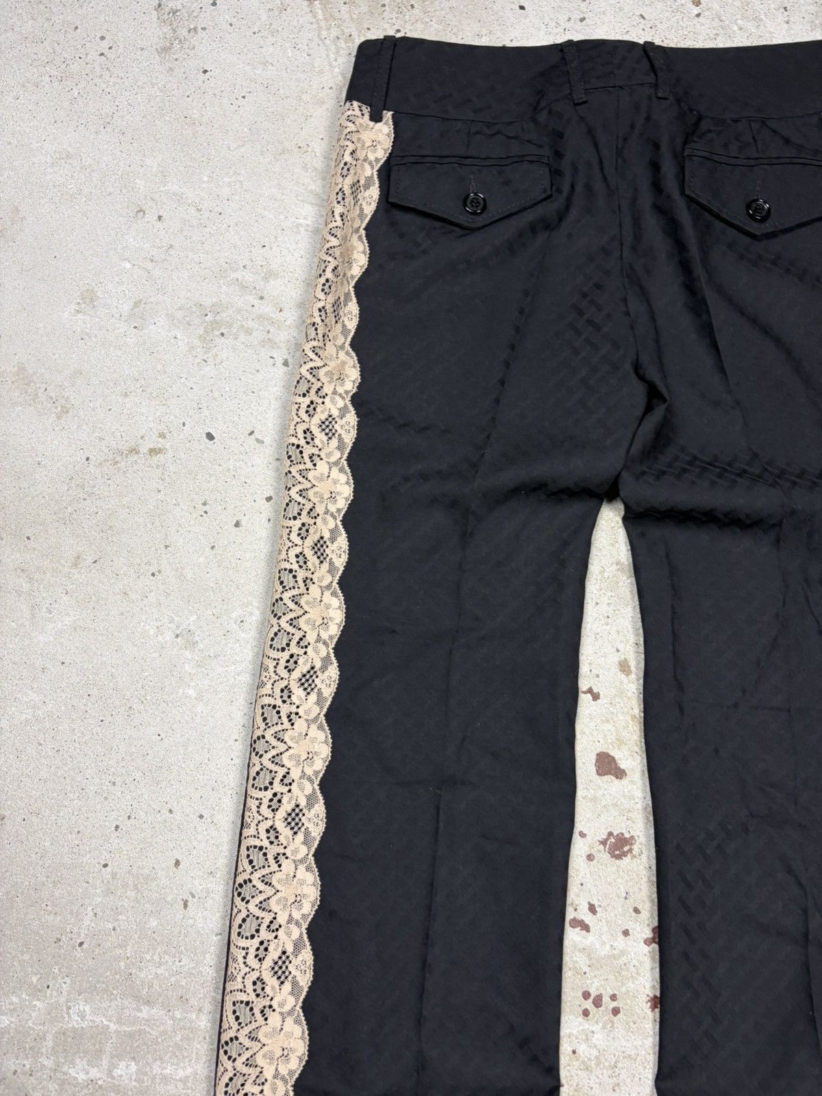Dolce & Gabbana Dolce & Gabbana Black Casual Pants Lace Trims Stripe Size 30" / US 8 / IT 44 - 13 Thumbnail