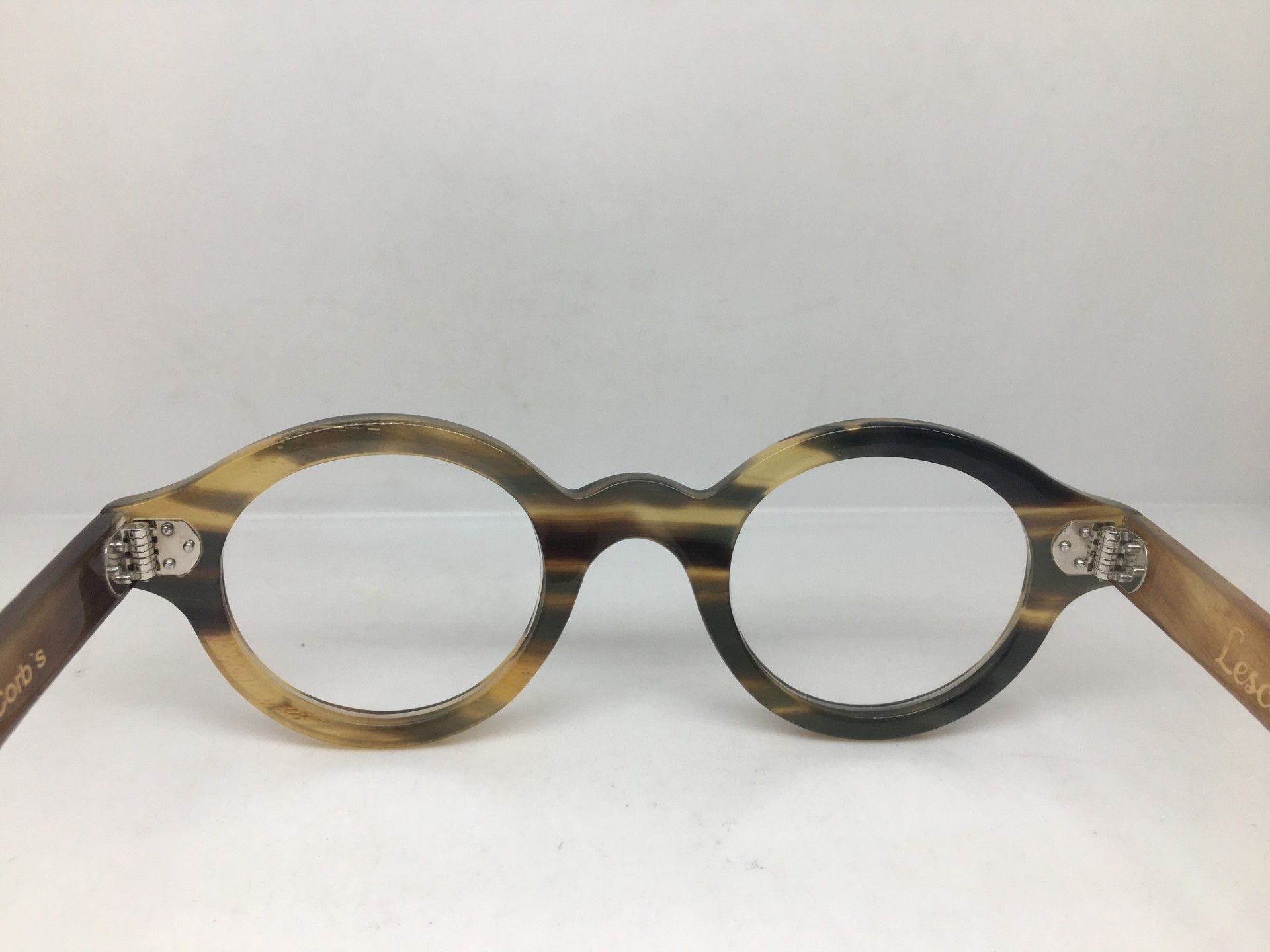 Lesca Lunetier MOD CORBUSIER ARCHITECT GENUINE HORN EYEGLASSES SPECTACLES Size ONE SIZE - 8 Thumbnail