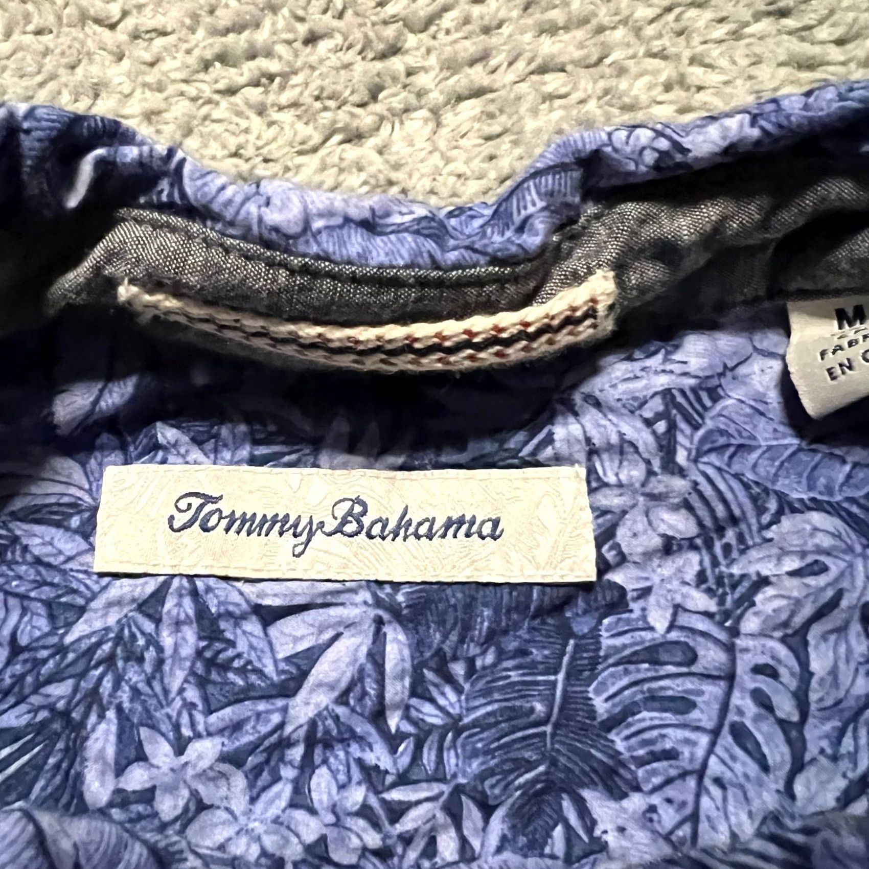 Tommy Bahama Tommy Bahama Shirt Mens Medium Blue Floral All Over Print Short Sleeve Button Shirt Size US M / EU 48-50 / 2 - 6 Thumbnail