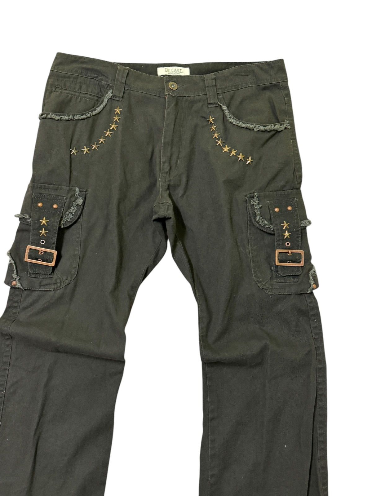 Japanese Brand Vintage Flare Oilcake Bondage Studded Pocket Cargo Pant Size US 33 - 5 Thumbnail