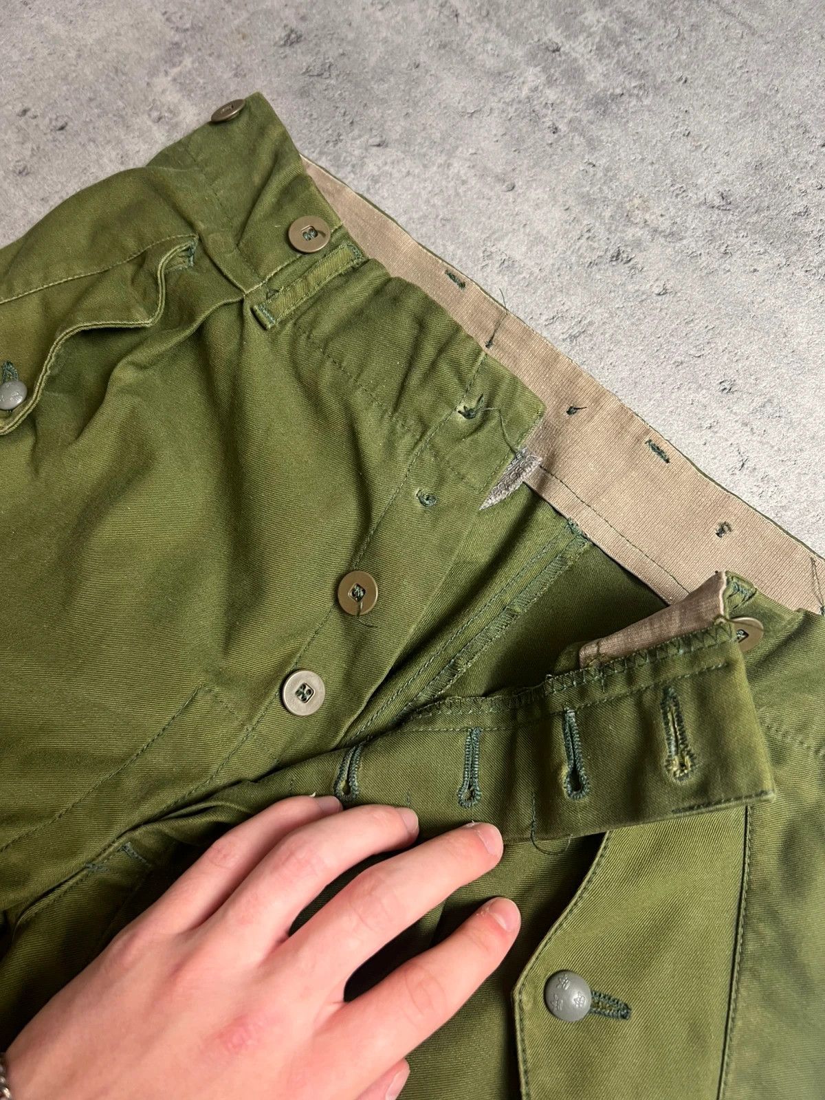 Vintage Vintage 90s avant garde swedish flared army pants khaki Size US 36 / EU 52 - 4 Thumbnail