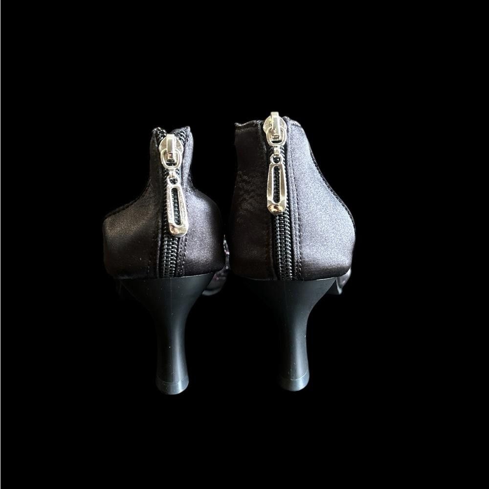 Designer Elegant Black Rhinestone Sandals Size US 7 / IT 37 - 6 Thumbnail