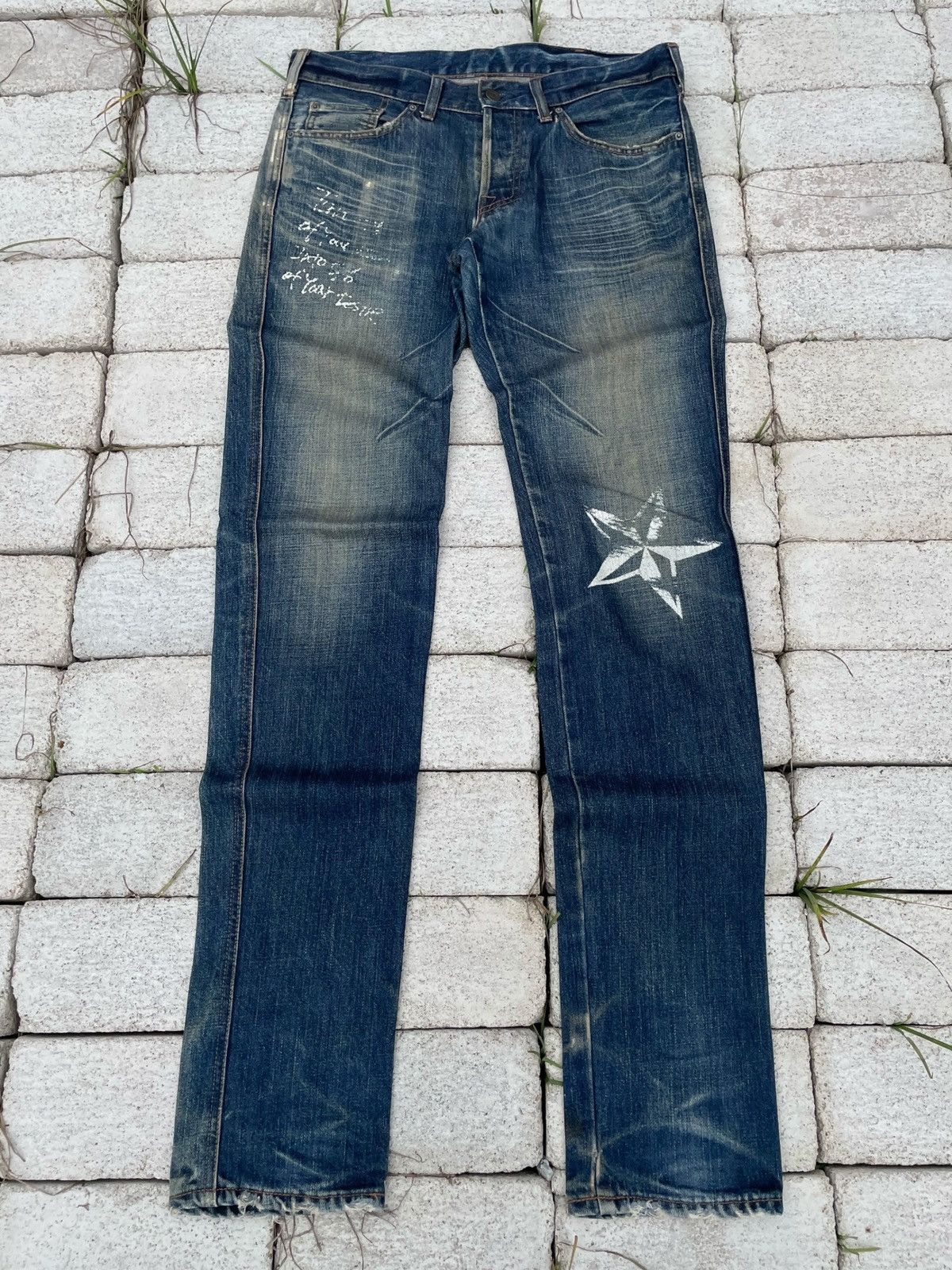 Boycott × If Six Was Nine × Japanese Brand Boycott 3 Stars Mud Wash Clawmark Distressed Denim (A23) Size US 31 - 1 Thumbnail