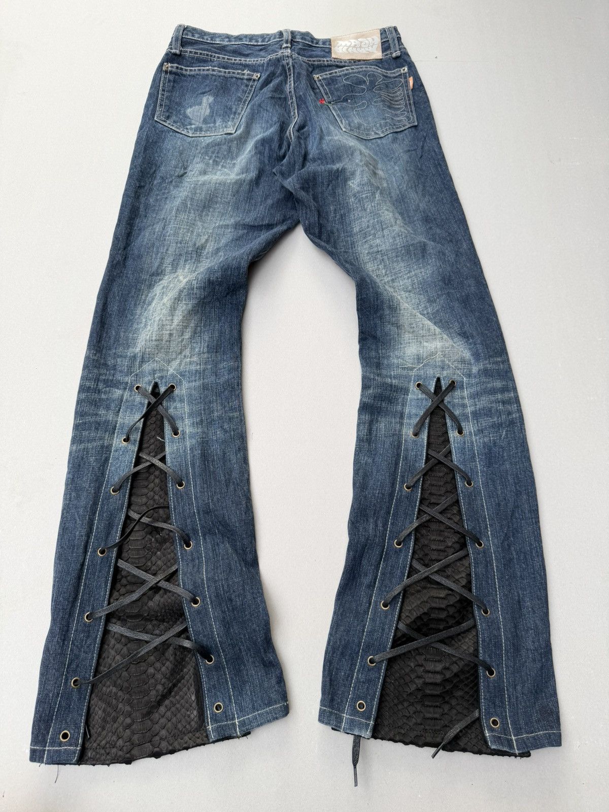 Japanese Brand Mash Mania lace up flare jeans Size US 28 / EU 44 - 4 Thumbnail