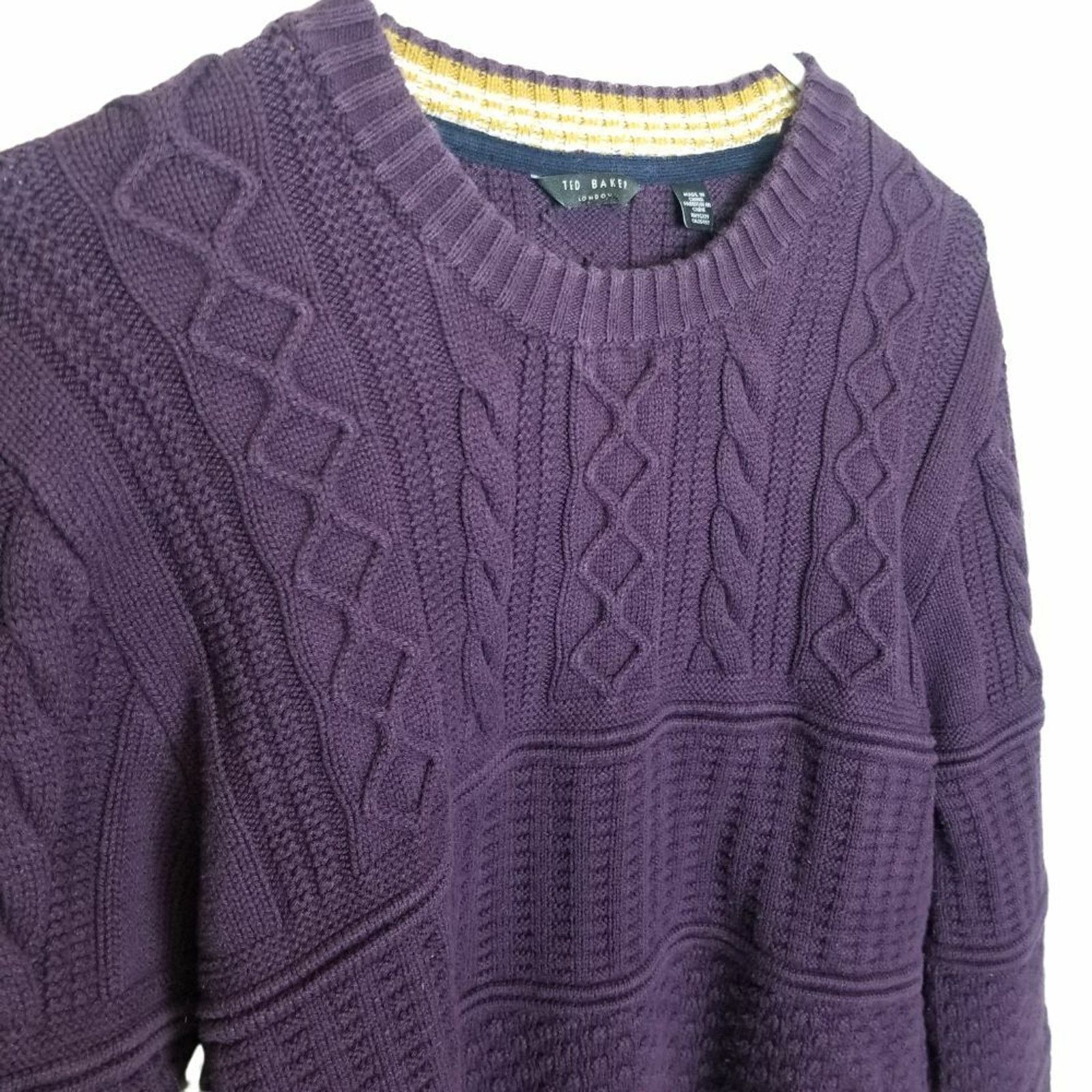 Ted Baker Ted Baker Mens Fisherman Sweater Cable Knit Coastal Preppy Size US L / EU 52-54 / 3 - 6 Thumbnail