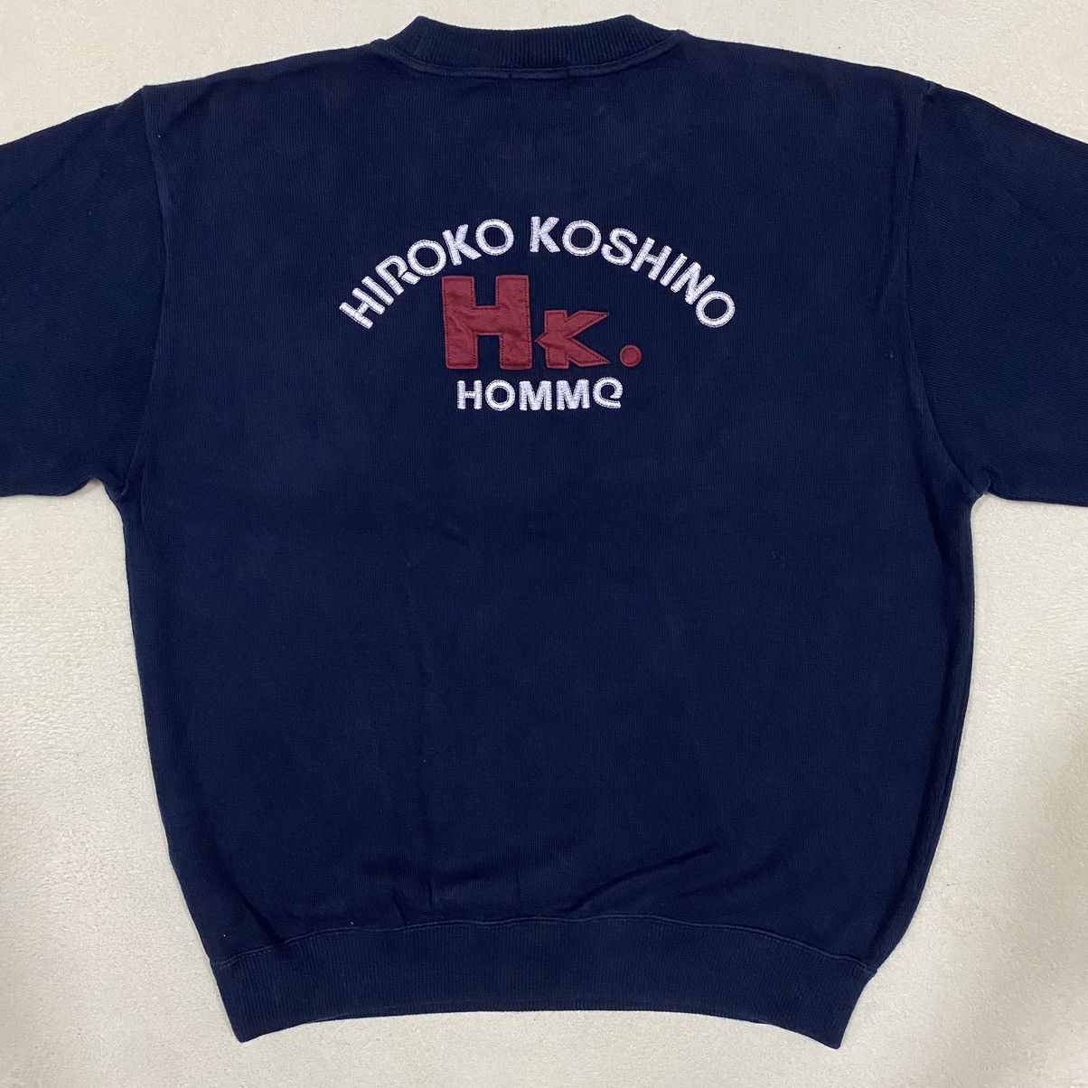 Designer × Hiroko Koshino Homme × Japanese Brand Vintage HIROKO KOSHINO Embroidered Big Logo Sweatshirt Size US L / EU 52-54 / 3 - 8 Thumbnail