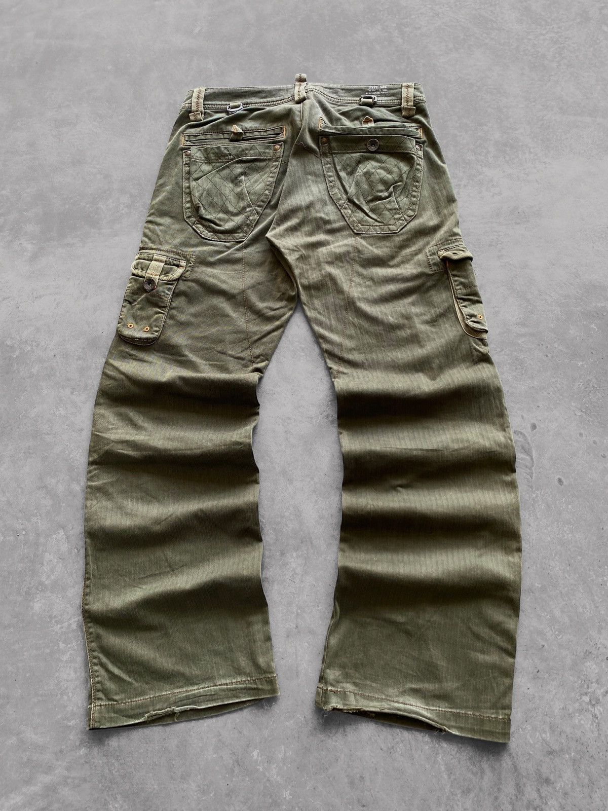 Edwin 🔥Flared🔥Vtg Edwin Japan 505 Cargo Pants Military Green Size US 32 / EU 48 - 1 Thumbnail