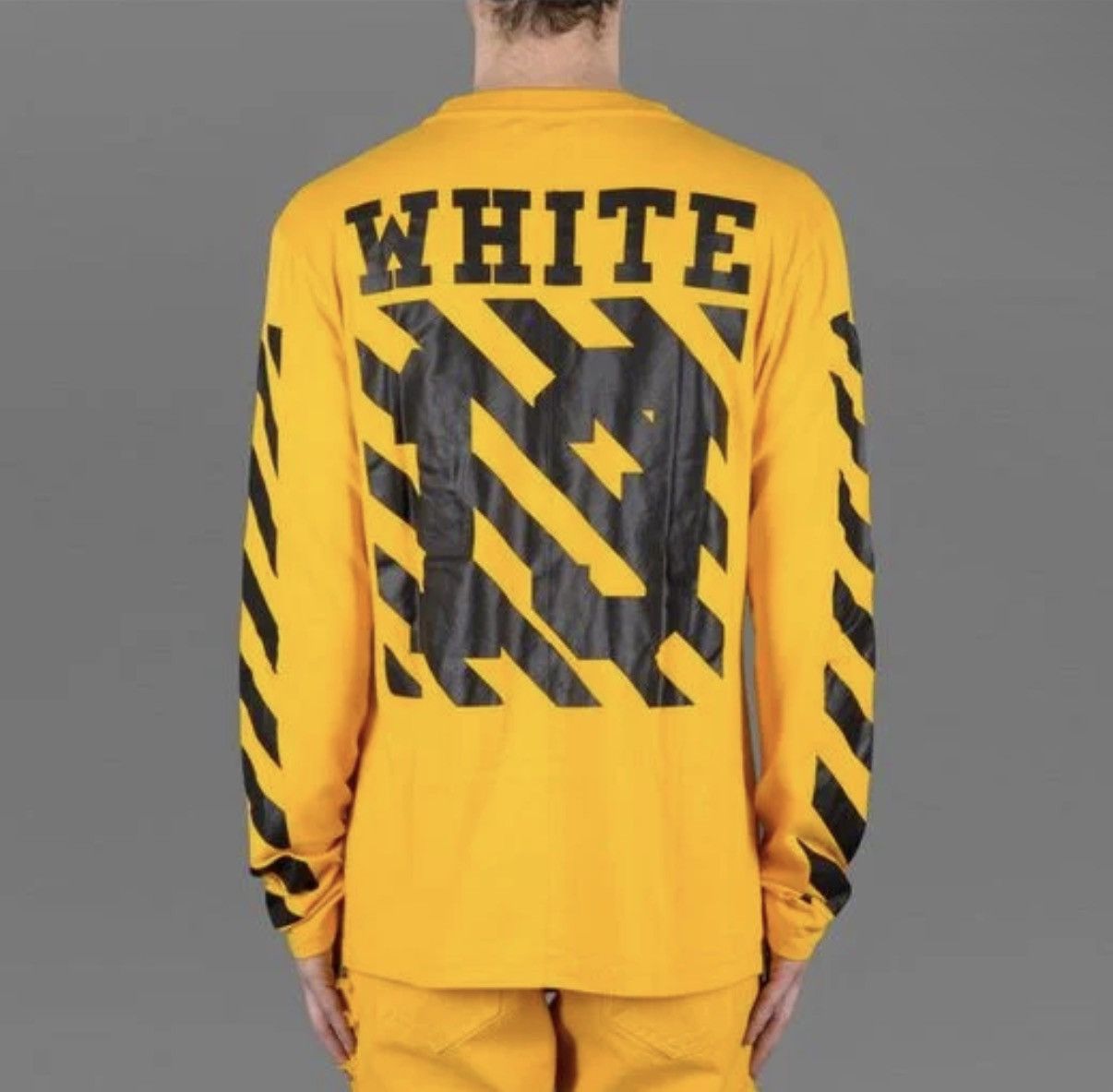 Off-White 2014 Off-White C/O VIRGIL 13 Stripe Print Yellow Mens XS S Size US S / EU 44-46 / 1 - 1 Thumbnail