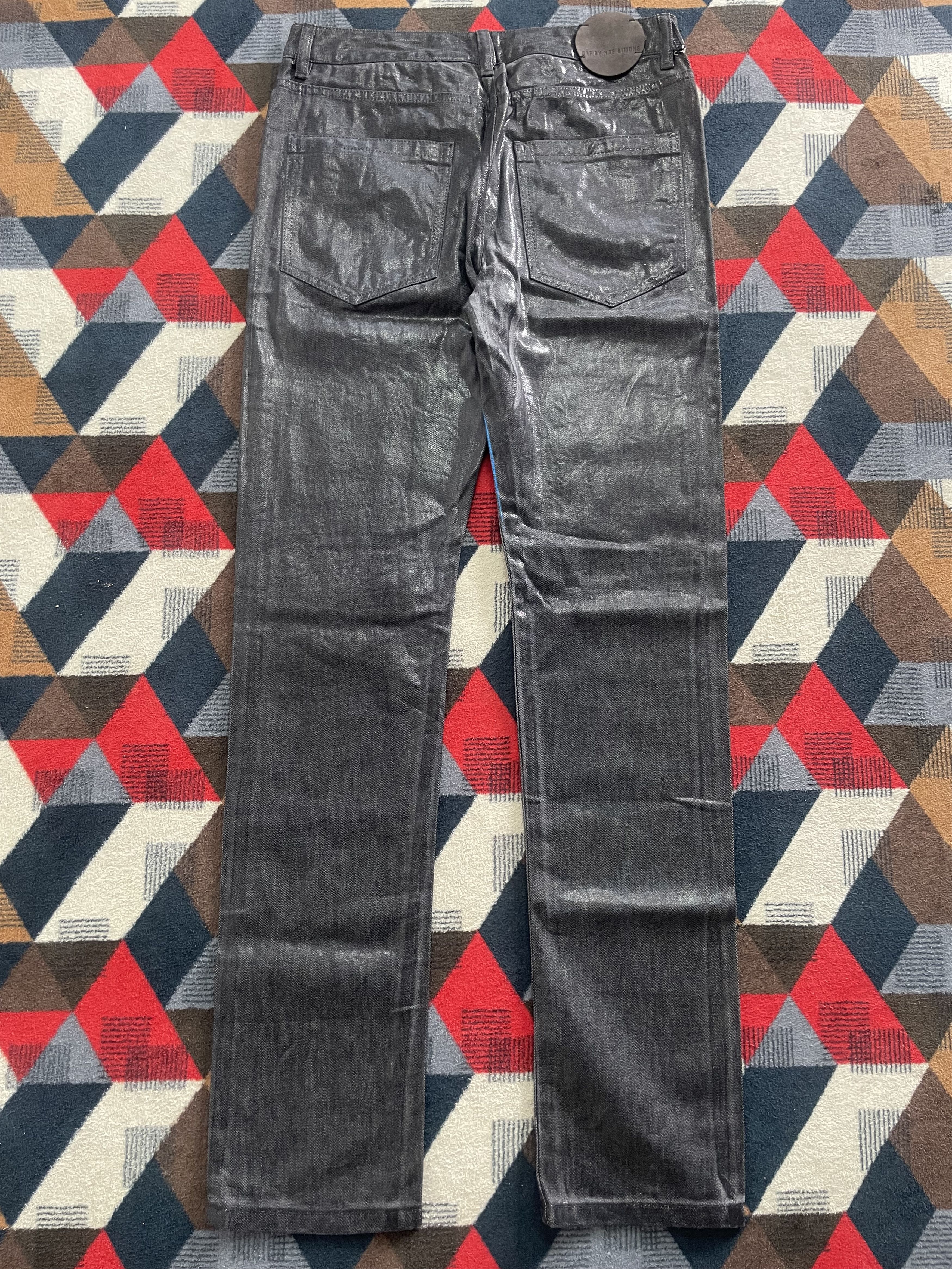 Raf Simons Raf Simons Waxed Coated Blue Painted Denim Size US 32 / EU 48 - 4 Thumbnail