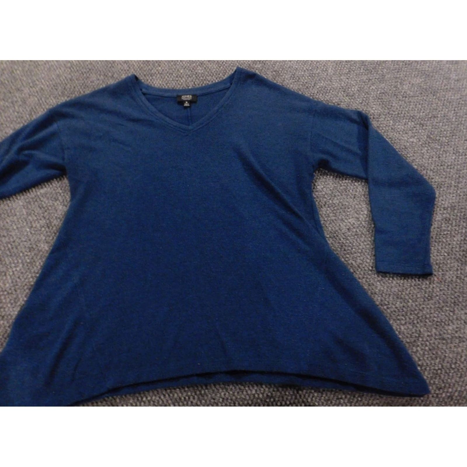 Jones New York Jones New York Womens Medium Blue Pullover Knit Sweatshirt Turtleneck Raglan Long Sleeve Cotton Polyester Logo Modern Stretch Sweater Size M / US 6-8 / IT 42-44 - 3 Thumbnail
