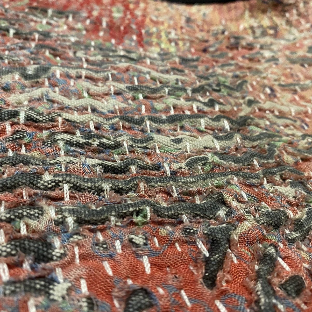 Handmade 1/1 Handstitch Sashiko Boro Natural Distressed Tote Bag Size ONE SIZE - 15 Thumbnail