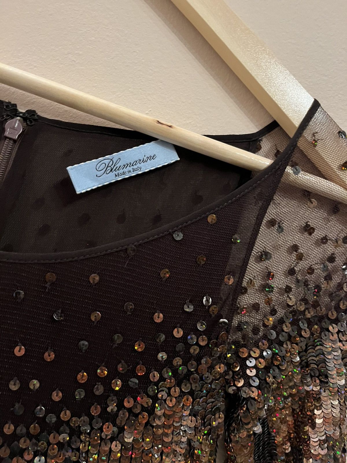Blumarine Chocolate brown Blumarine dress with sequins vintage Size S / US 4 / IT 40 - 4 Thumbnail