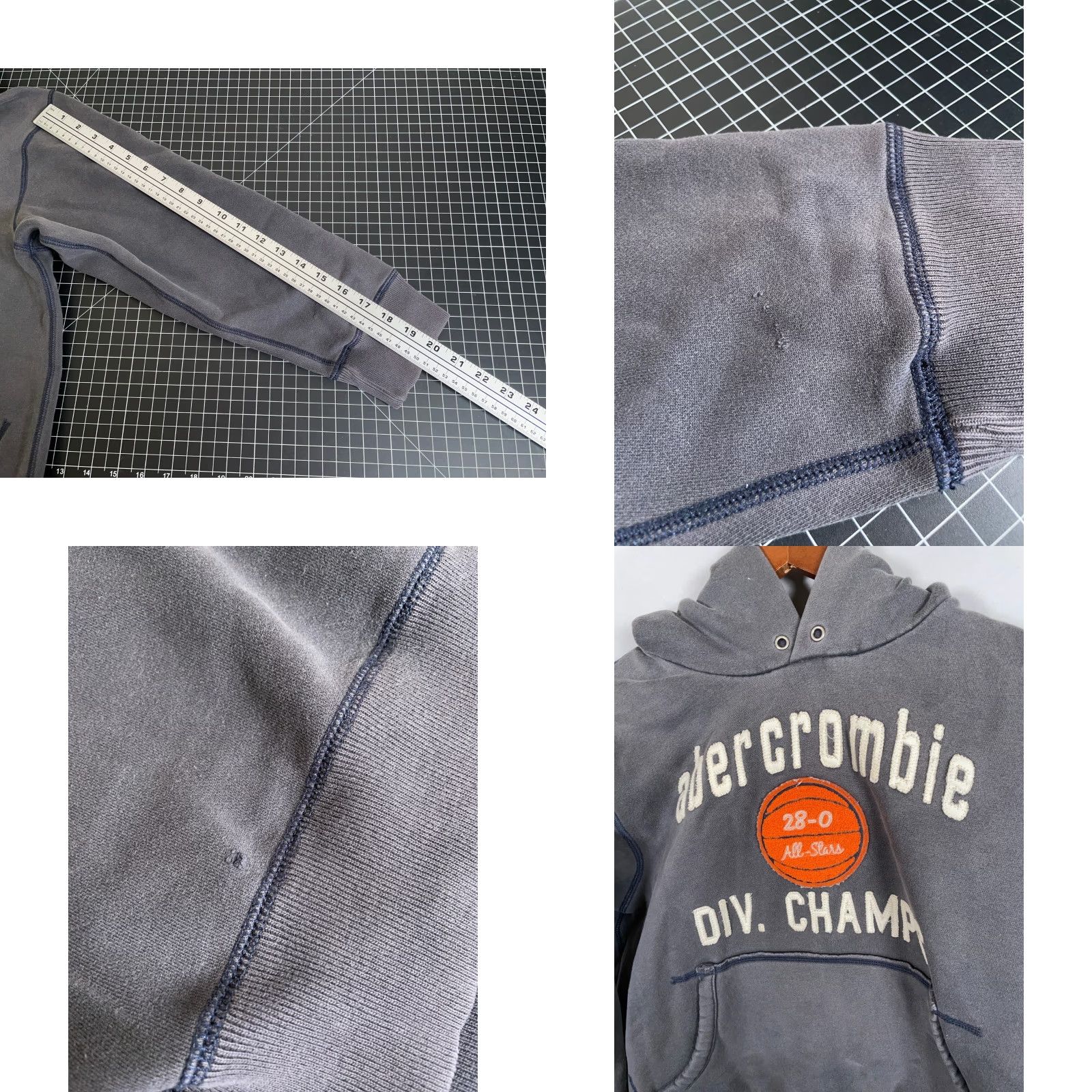 Abercrombie & Fitch Abercrombie & Fitch Division Champs Hoodie Women Large Gray Embroidered Sweatshirt Crew Neck Pullover Size L / US 10 / IT 46 - 8 Thumbnail