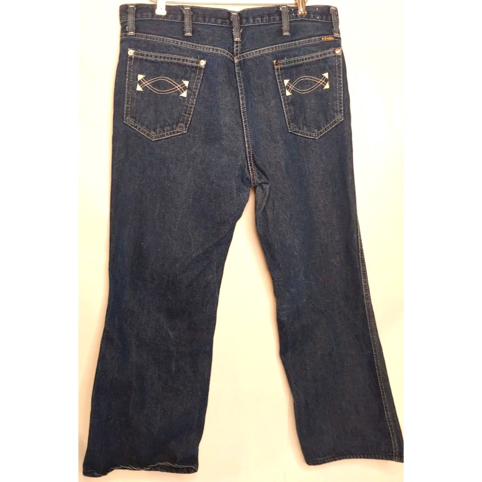 Vintage VINTAGE Mr Leggs Jeans Western Style 36x27 Denim Cotton 5-Pocket Regular Jeans Mens Boys for Adults Wearing Western Theme 1970s Dark Wash Size US 36 / EU 52 - 3 Thumbnail