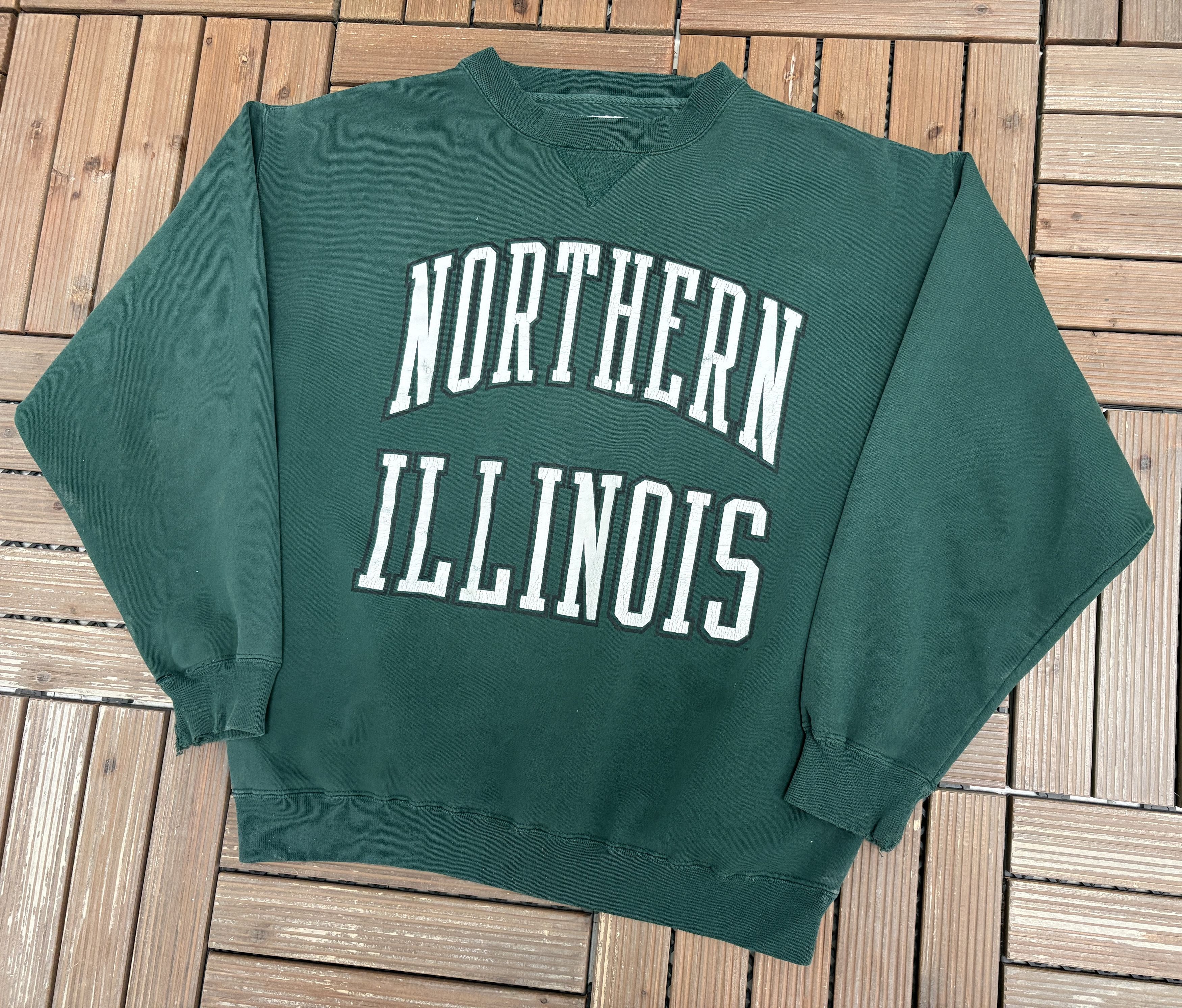 Vintage Northern Illinois Huskies Vintage Green Crewneck Sweater Size US M / EU 48-50 / 2 - 3 Thumbnail