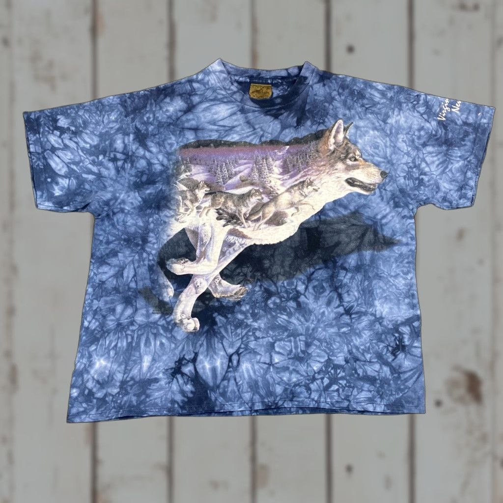 The Mountain VINTAGE The Mountain Howling Running Wolf Wolves Tie Dye T Shirt Womens L NV Size L / US 10 / IT 46 - 1 Thumbnail