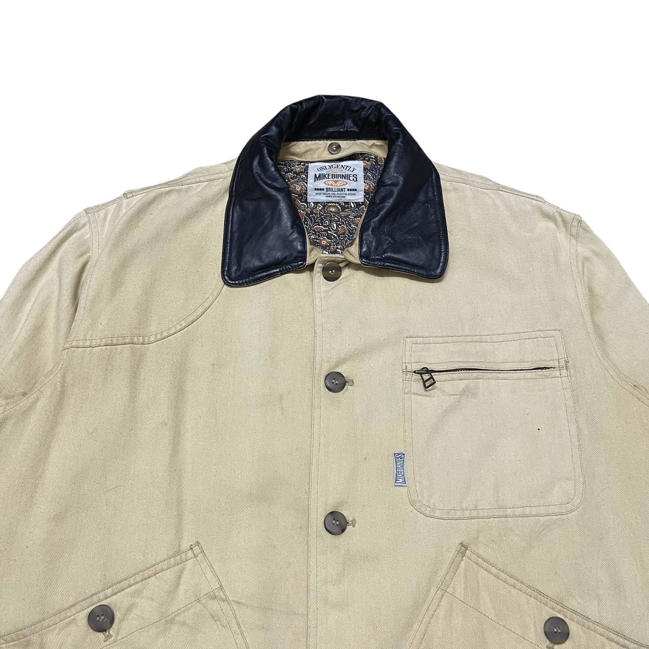 Japanese Brand Vintage Mike Birnies Hunting Jacket Leather Collar Size US L / EU 52-54 / 3 - 2 Thumbnail