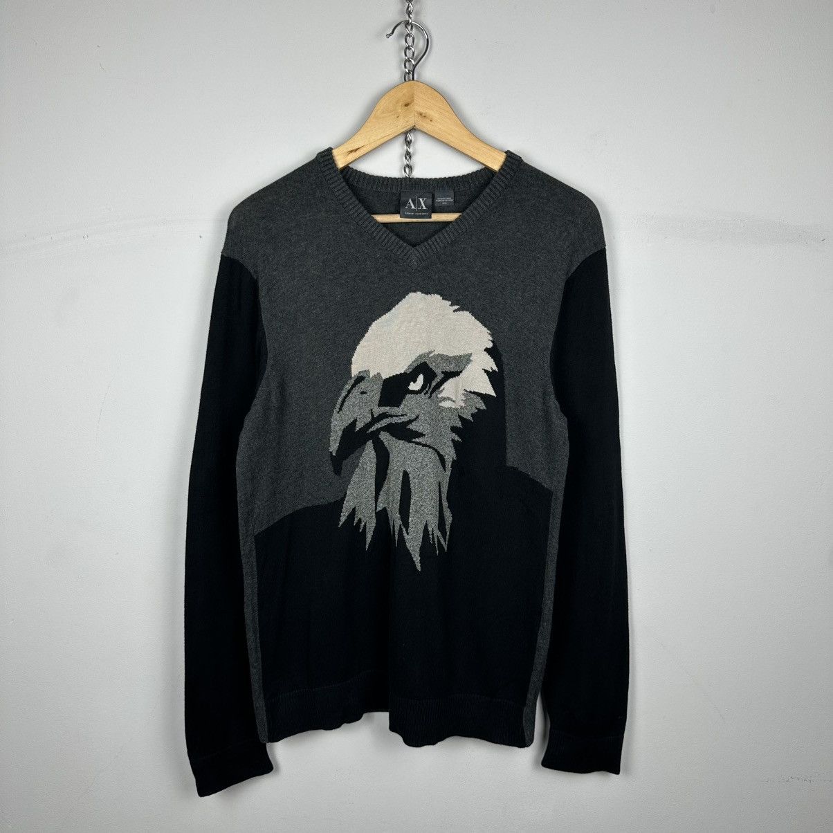 Armani Exchange Vintage Armani Exchange Eagle Knitted Sweater Size US M / EU 48-50 / 2 - 1 Thumbnail
