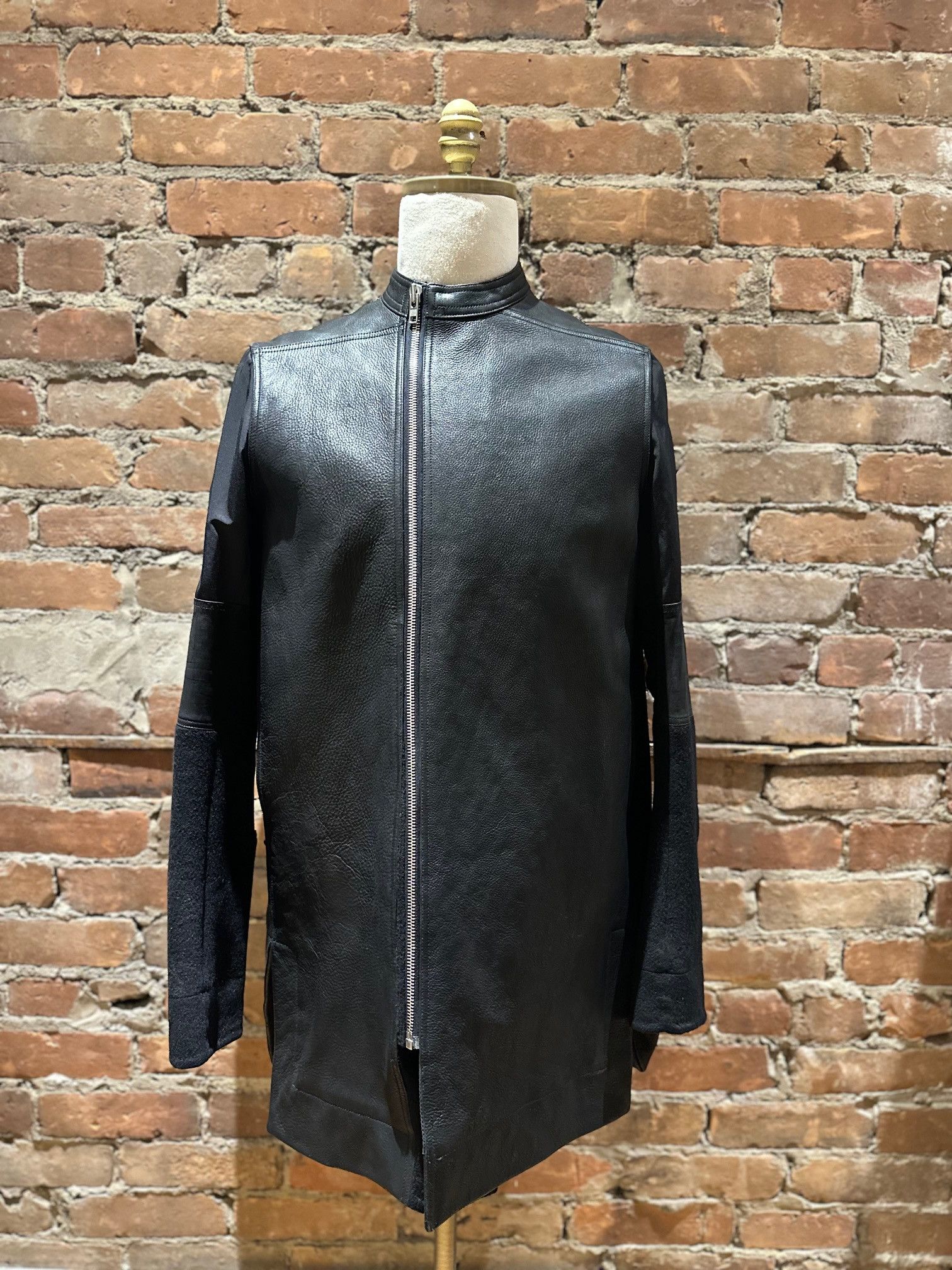Rick Owens Rick Owens Leather Wool Jacket w/ Elbow Patches Size US M / EU 48-50 / 2 - 8 Thumbnail