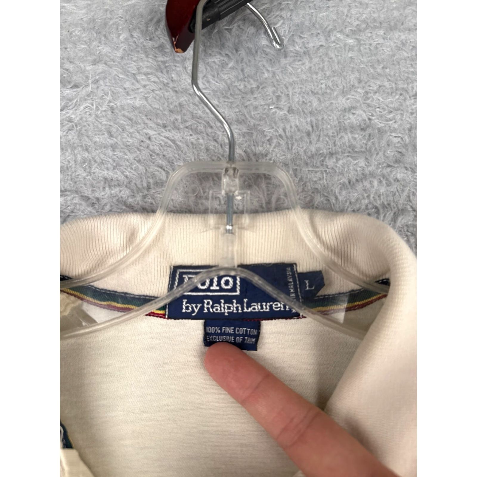 Ralph Lauren VINTAGE Ralph Lauren Polo Shirt Men Large Ivory Short Sleeve 100% Cotton Polo Shirt Mens Ivory 100% Cotton Polo Shirt Vintage Clothing Size US L / EU 52-54 / 3 - 7 Thumbnail