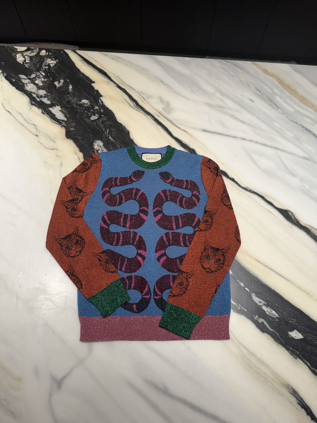 Gucci Gucci Metallic Snake/Cat Sweater Size XS / US 0-2 / IT 36-38 - 1 Preview