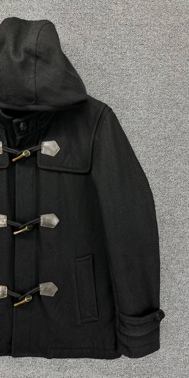 Edwin Vintage Edwin Black Hooded Wool Duffle Coat Jacket Size L / US 10 / IT 46 - 4 Thumbnail