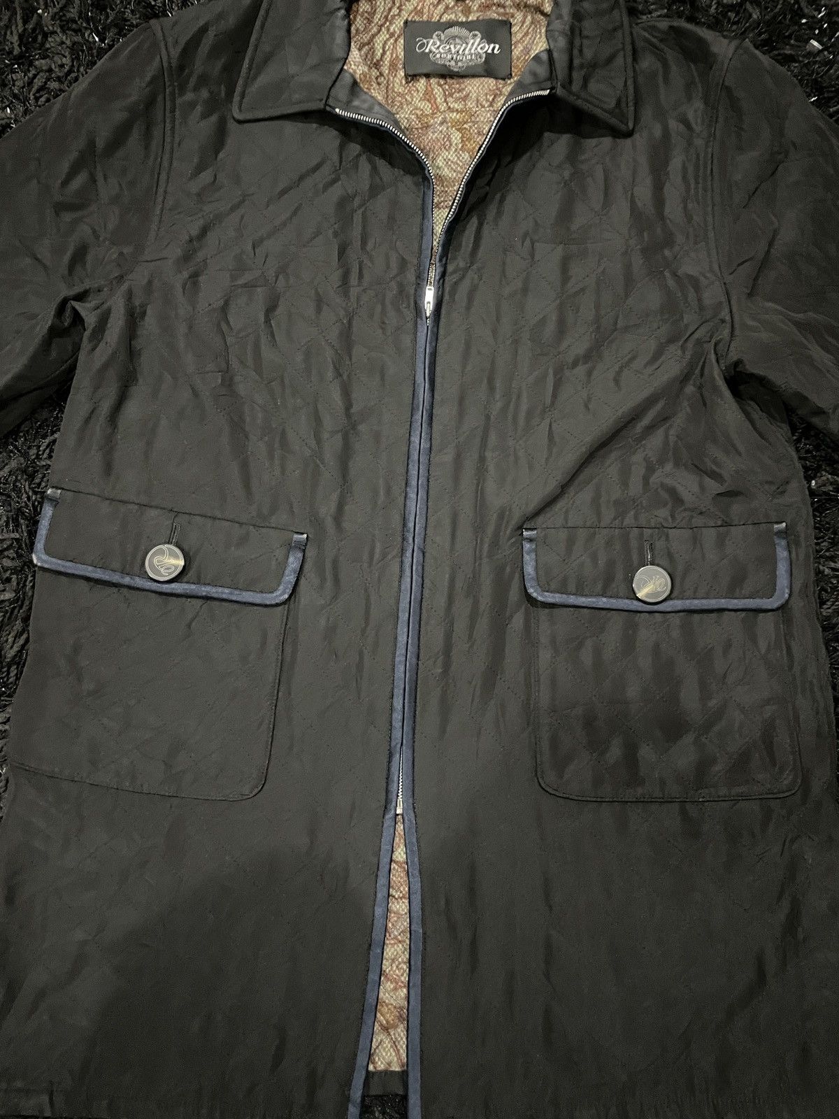 Designer Revillon Quilted Jacket Cashmere Classic Style Vintage Size US L / EU 52-54 / 3 - 7 Thumbnail