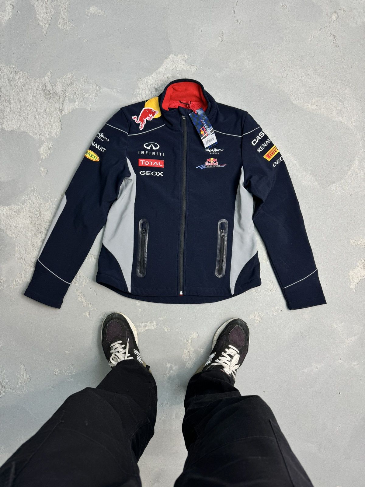image of Pepe Jeans x Racing Infiniti Red Bull Racing Formula One Softshell Geox Jacket in Blue (Size Small)