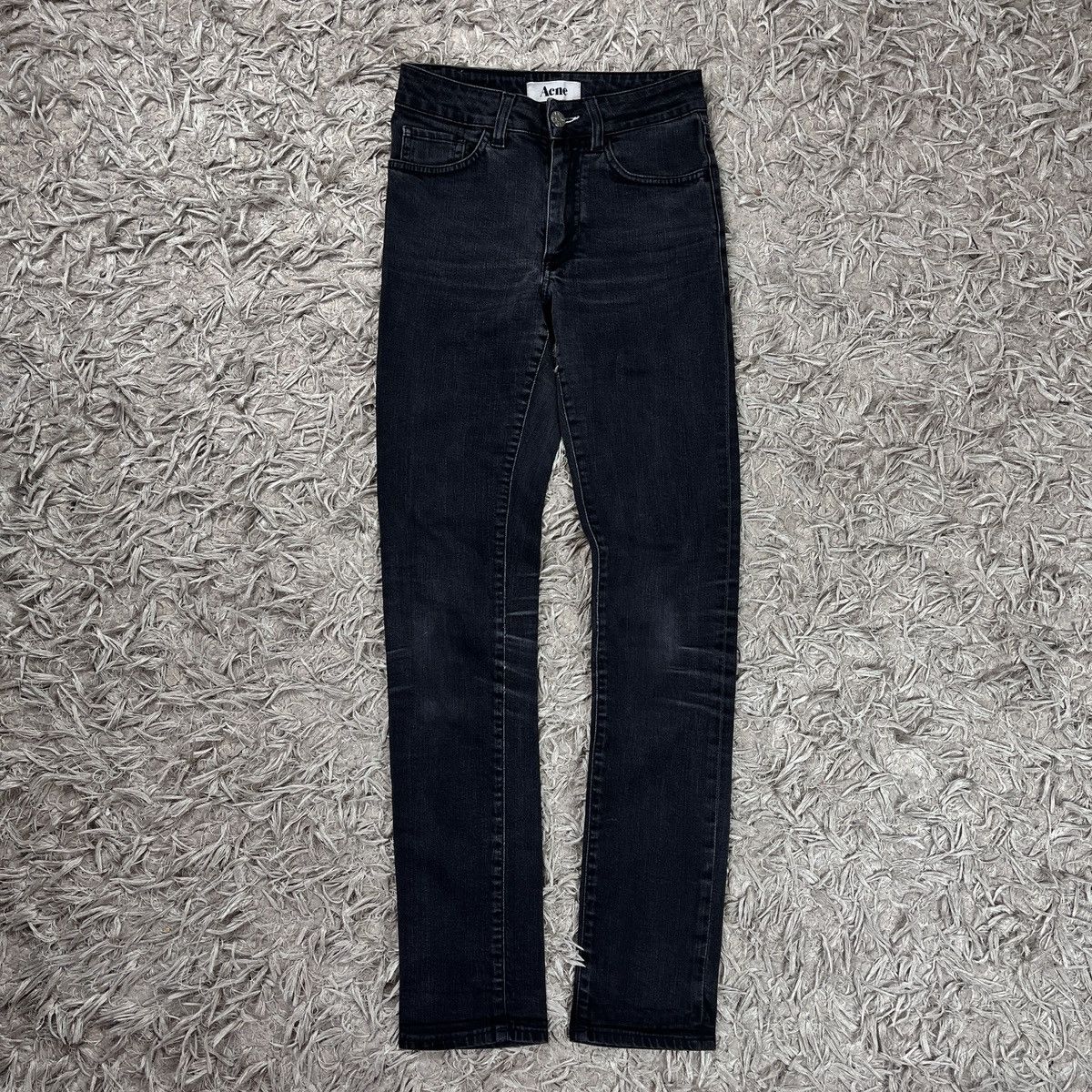Acne Studios Skinny Black Faded Jeans Acne Studios Avant Garde 90s Y2k Size 24" / US 00 / IT 34 - 2 Thumbnail
