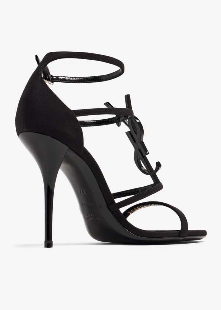 Saint Laurent Paris o1s1wg111125 Cassandra Sandals in Crepe De Chine in Black Size US 7 / IT 37 - 3 Thumbnail