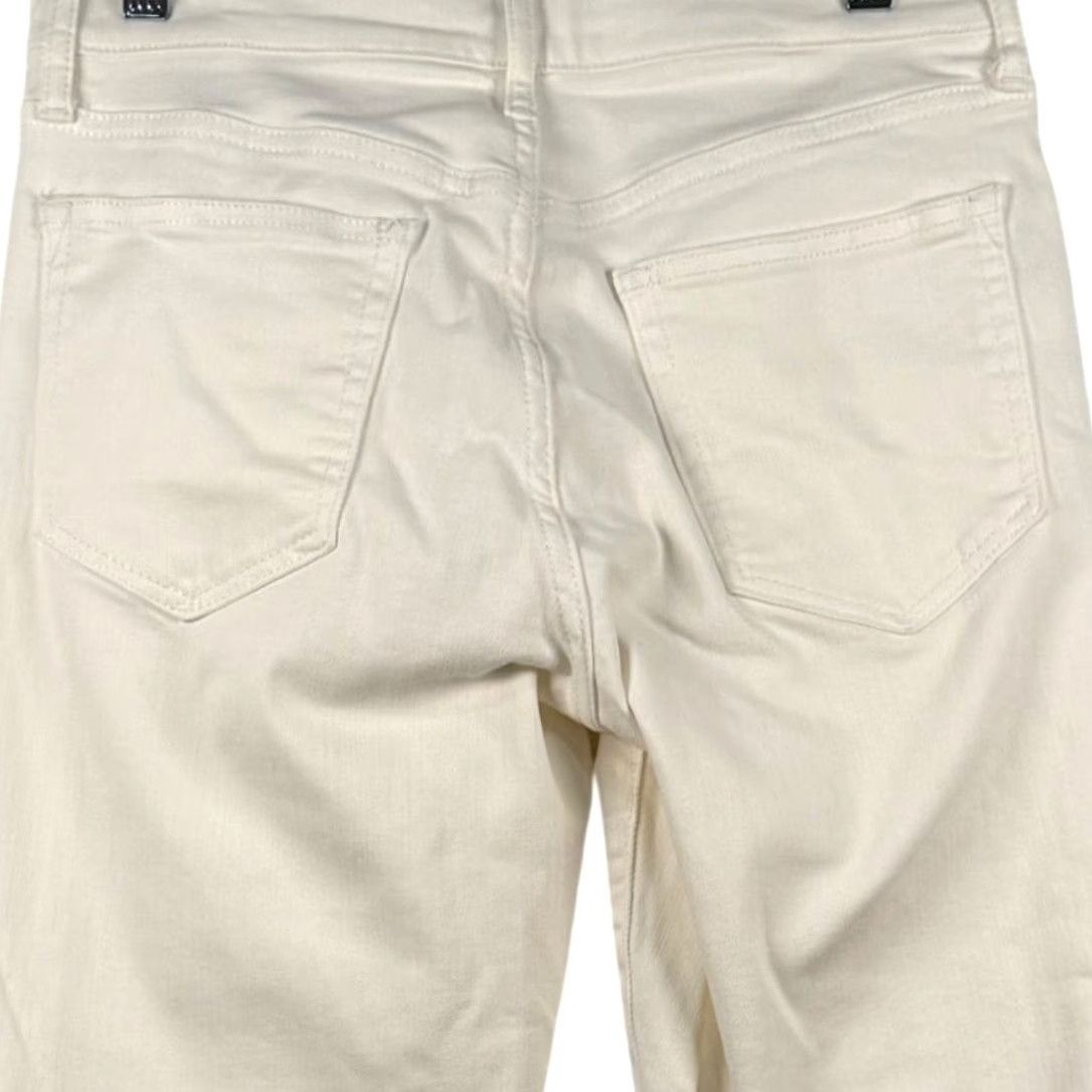 Gap Gap Best Girlfriend Jeans White Stretch Denim Mid Rise Nautical Minimalist Straight 5-Pocket Womens 27 Jeans Size 27" / US 4 / IT 40 - 4 Thumbnail