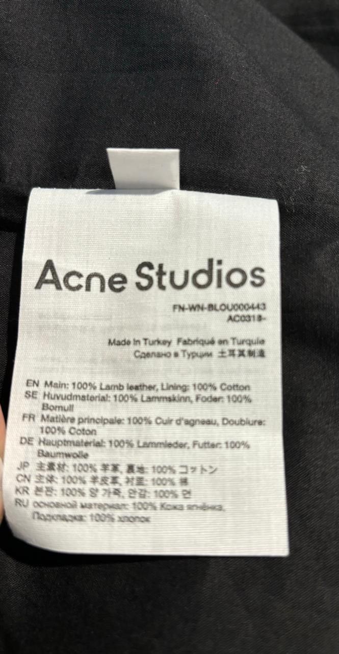 Acne Studios Acne Studios Asymmetric coated crinkled-leather shirt Size US S / EU 44-46 / 1 - 7 Thumbnail