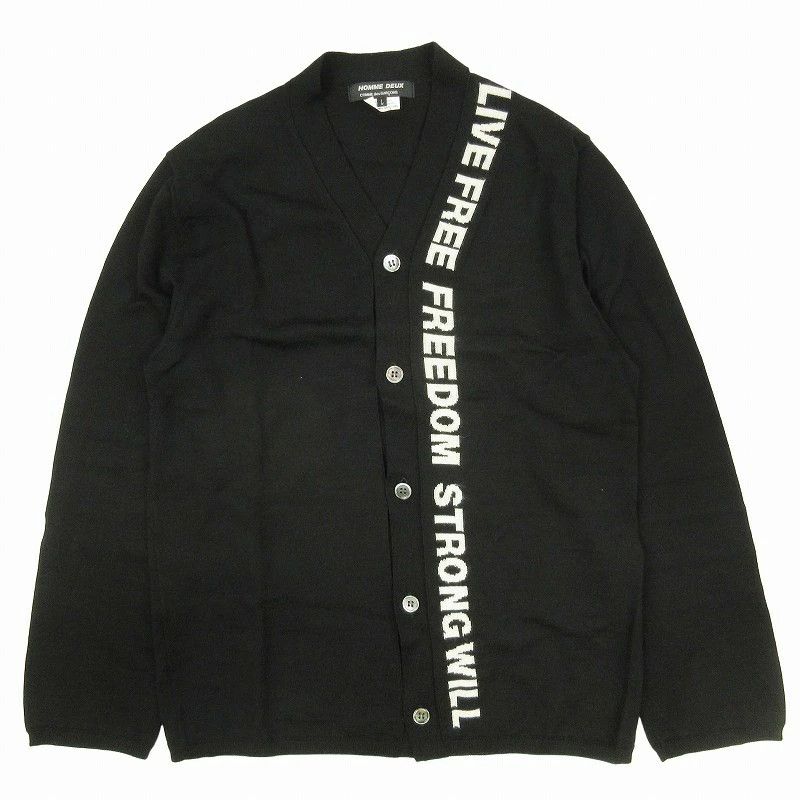 Comme des Garcons Homme Deux Sweater knit cardigan long sleeve V-neck wool Black Size US L / EU 52-54 / 3 - 1 Thumbnail