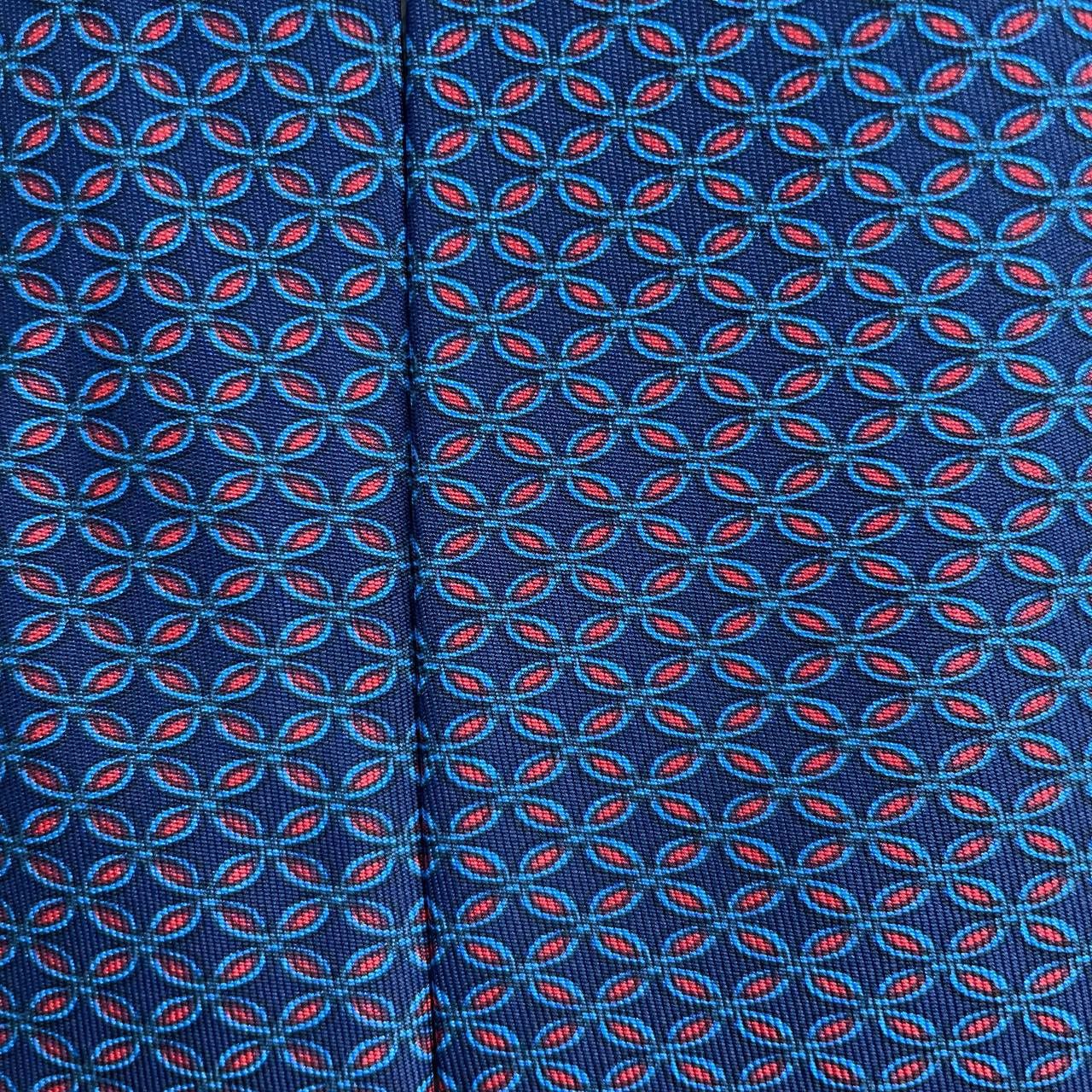 Hermes Hermes Paris Silk Tie 7064 TA Geometry Blue Size ONE SIZE - 1 Thumbnail