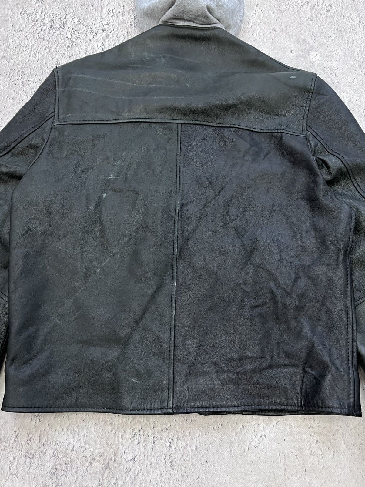 Vintage Vintage 90's 14thaddiction style Leather hood Jacket Size US M / EU 48-50 / 2 - 12 Thumbnail