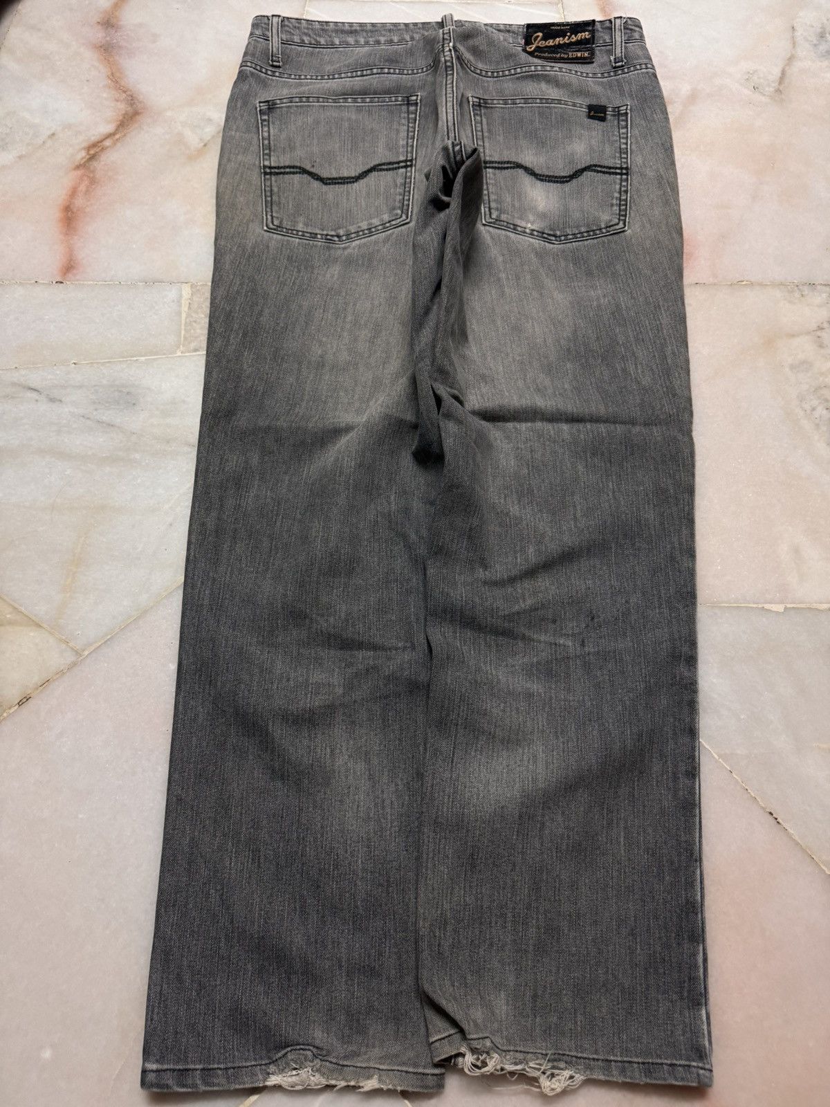 Edwin VINTAGE 2000s EDWIN CRAZY FADE DISTRESSED BAGGY Size US 32 / EU 48 - 10 Thumbnail