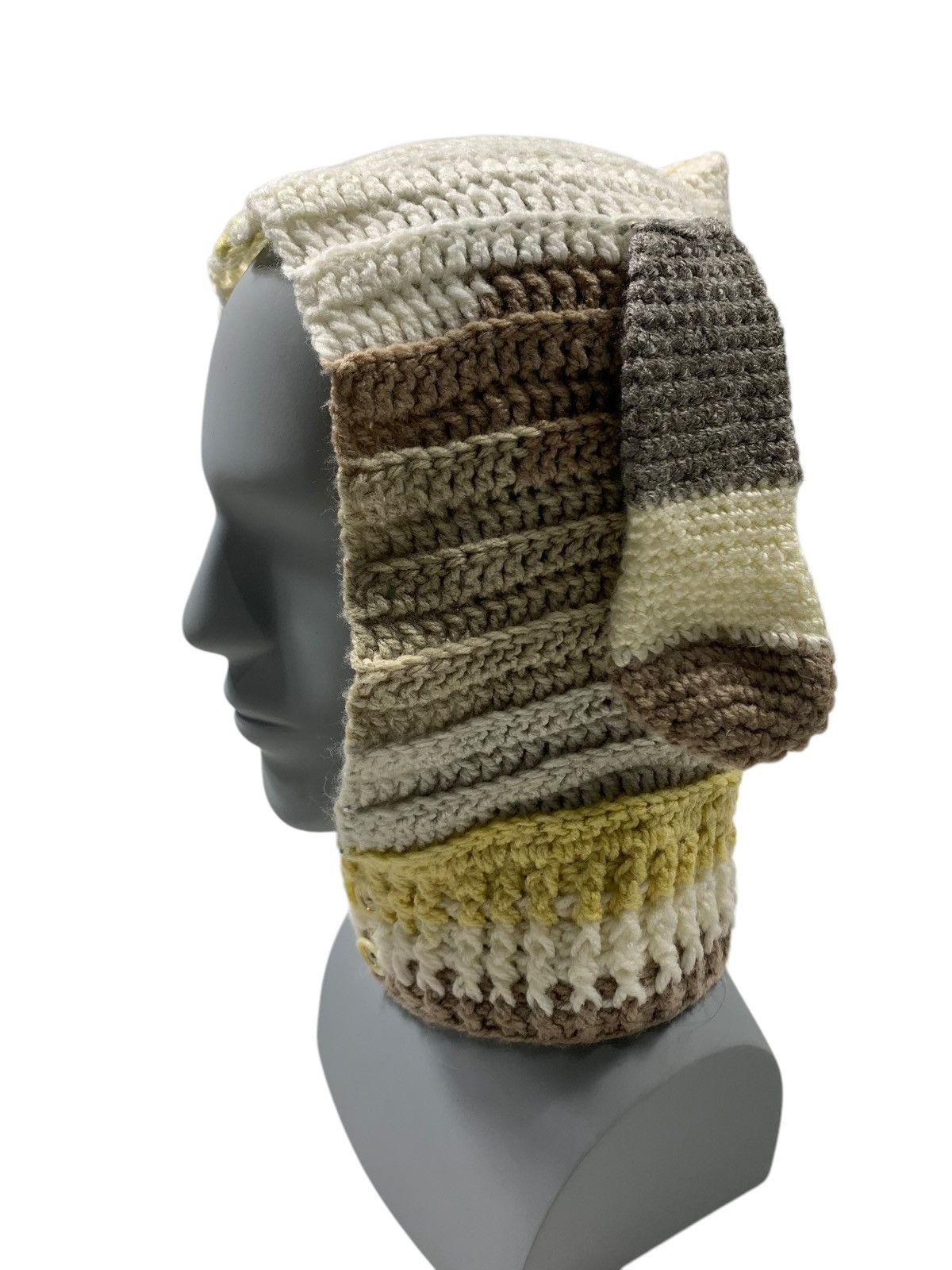 Japanese Brand Balaclava Bunny horn Crochet knitted Size ONE SIZE - 2 Thumbnail