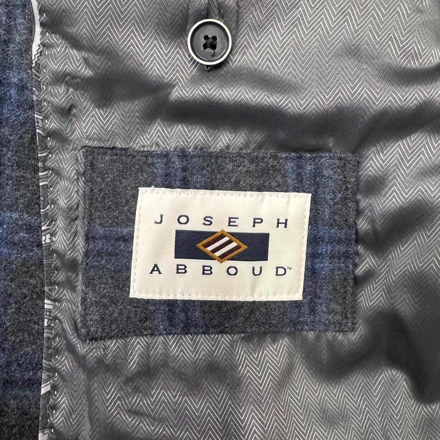 Joseph Abboud JOSEPH ABBOUD Grey Blue Plaid Coat Q10 Size US XL / EU 56 / 4 - 3 Thumbnail