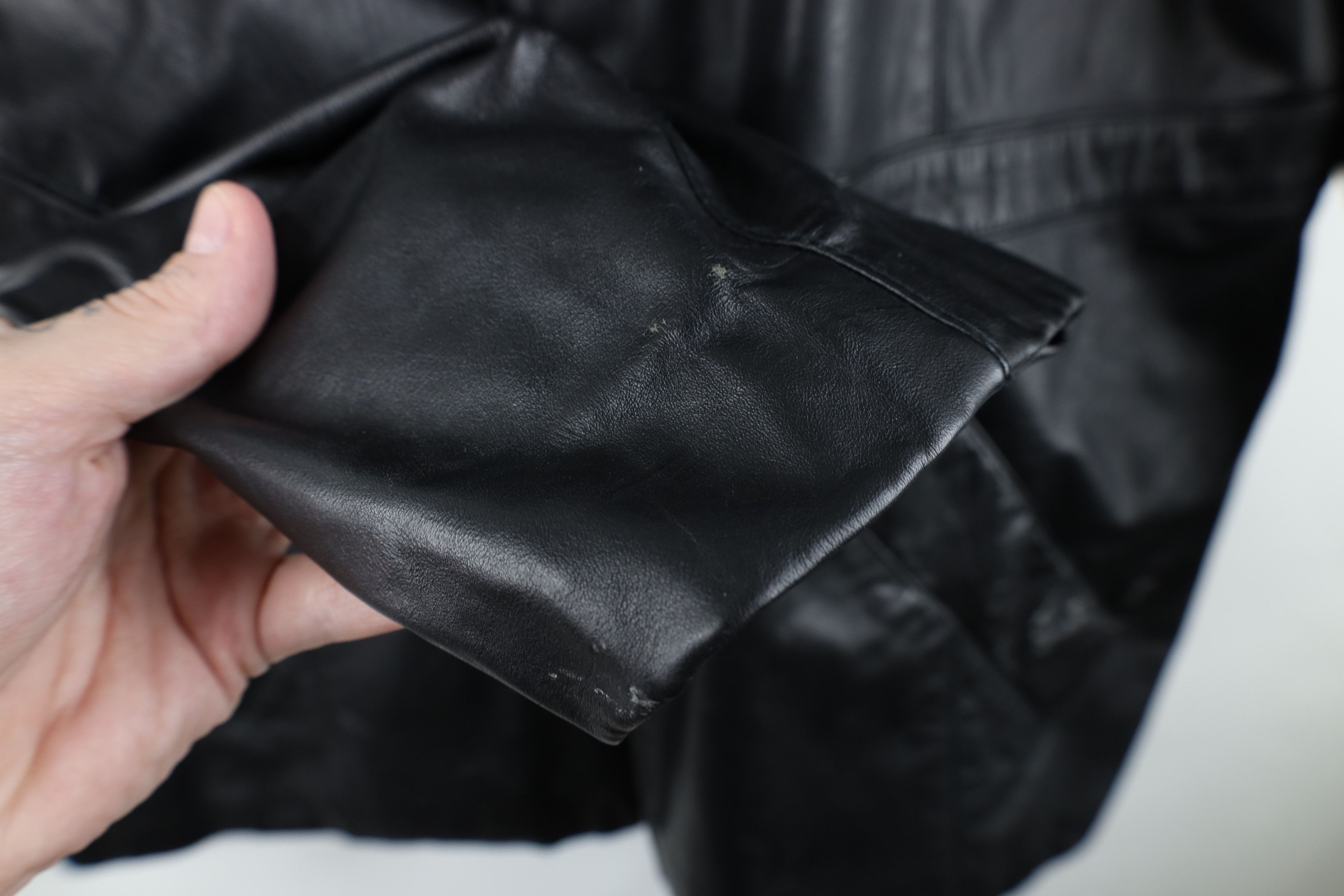Vintage Vintage 70s Streetwear Button Leather Jacket Coat Black Size US XXL / EU 58 / 5 - 9 Thumbnail