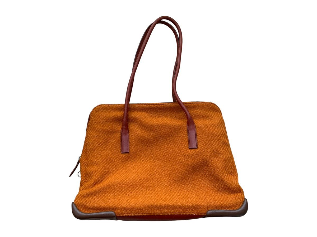 Prada Vintage Prada Fabric/Rubber and Leather Zip Satchel Handbag Size ONE SIZE - 1 Thumbnail